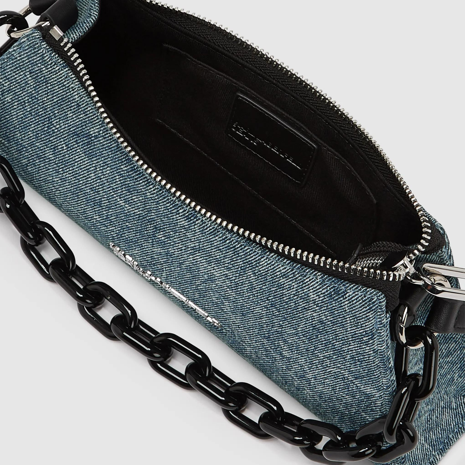 Дамска дънкова чанта Karl Lagerfeld Denim Chain Shoulder Bag B2W301231ES Inside View