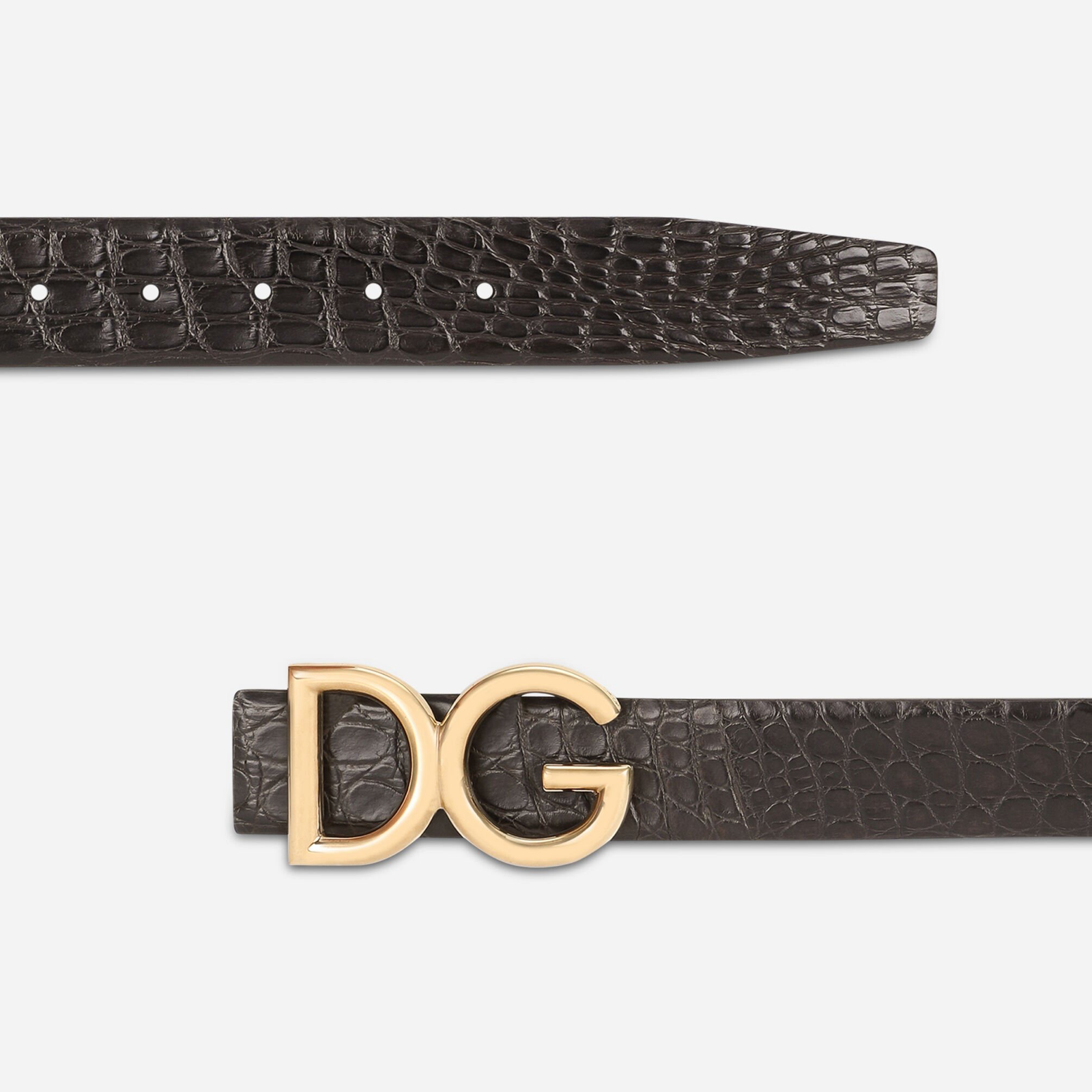 Dolce & Gabbana Crocodile Leather Men Belt Top View