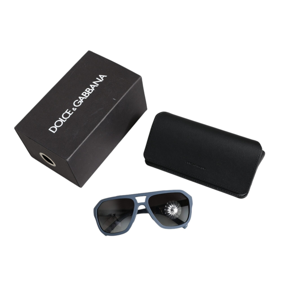 Дамски слънчеви очила Dolce & Gabbana Blue Metal Frame Rubber Skin Polarized Mirror Lens Sunglasses