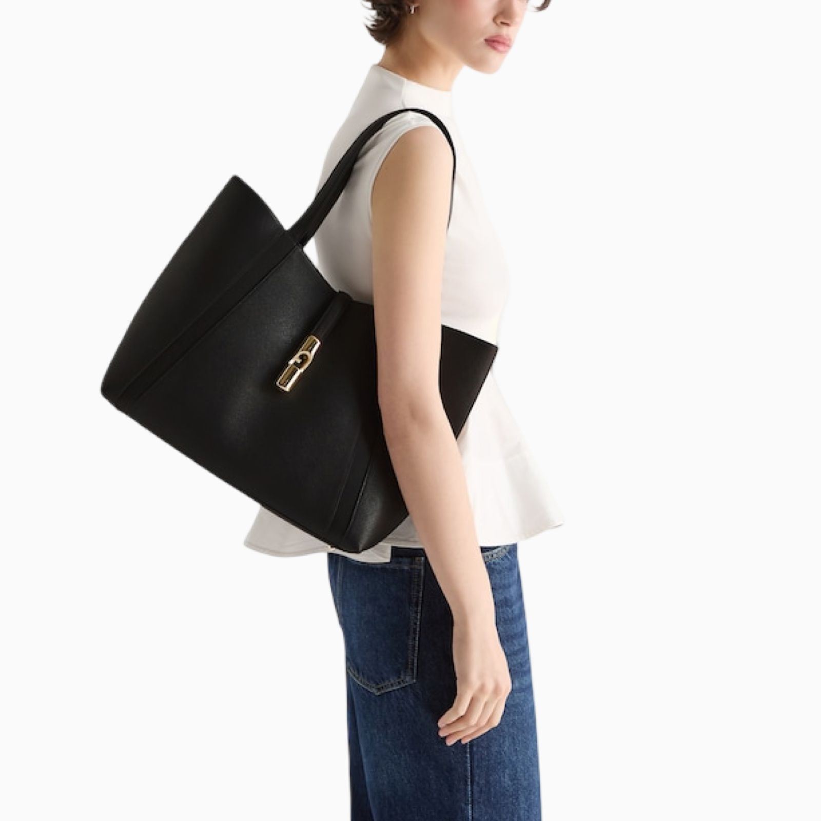 Дамска чанта Furla Goccia L Tote Bag WB01788 BX3353 O6000 Shoulder View