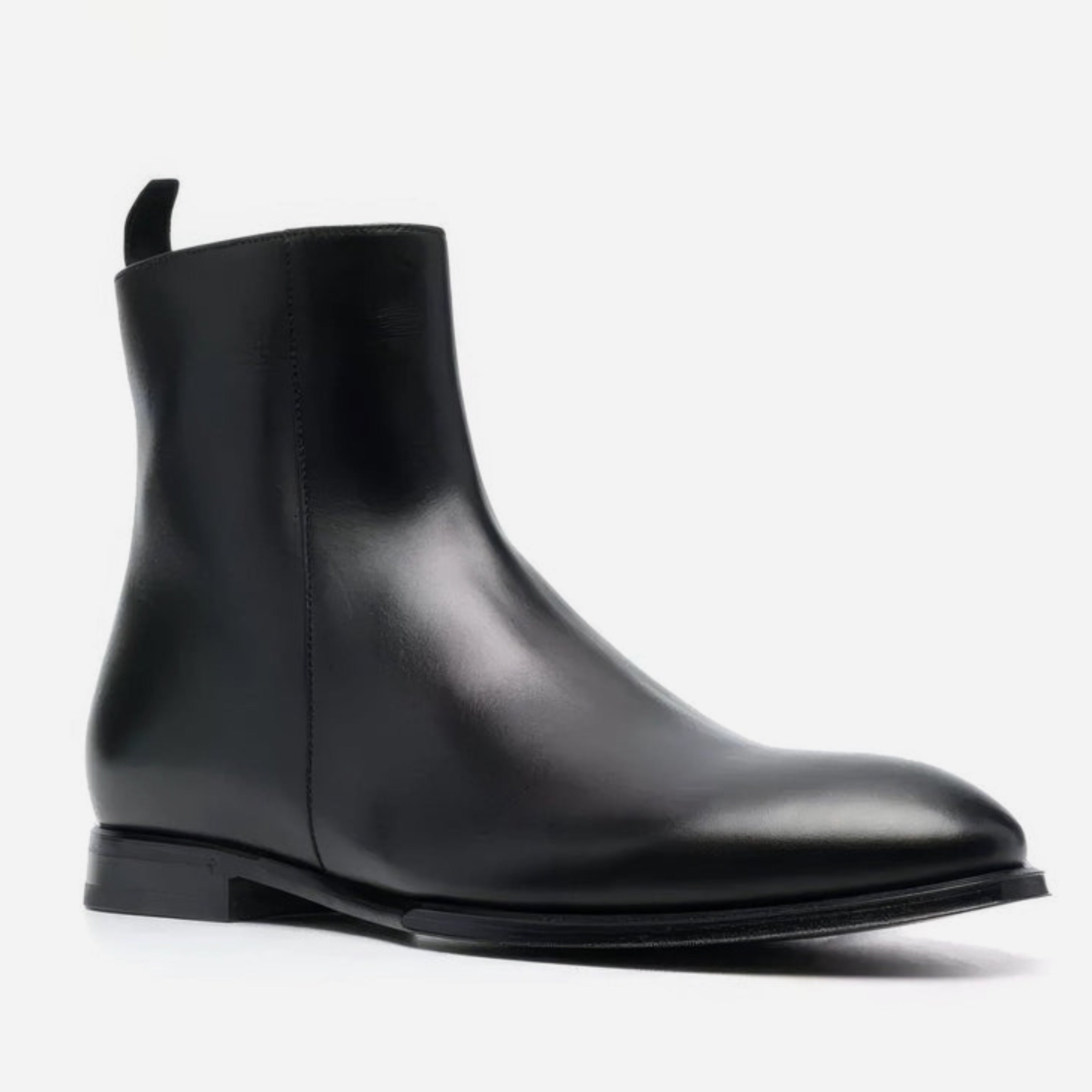 Мъжки луксозни кожени боти Dolce&Gabbana Black Calf Leather Men Ankle Boots