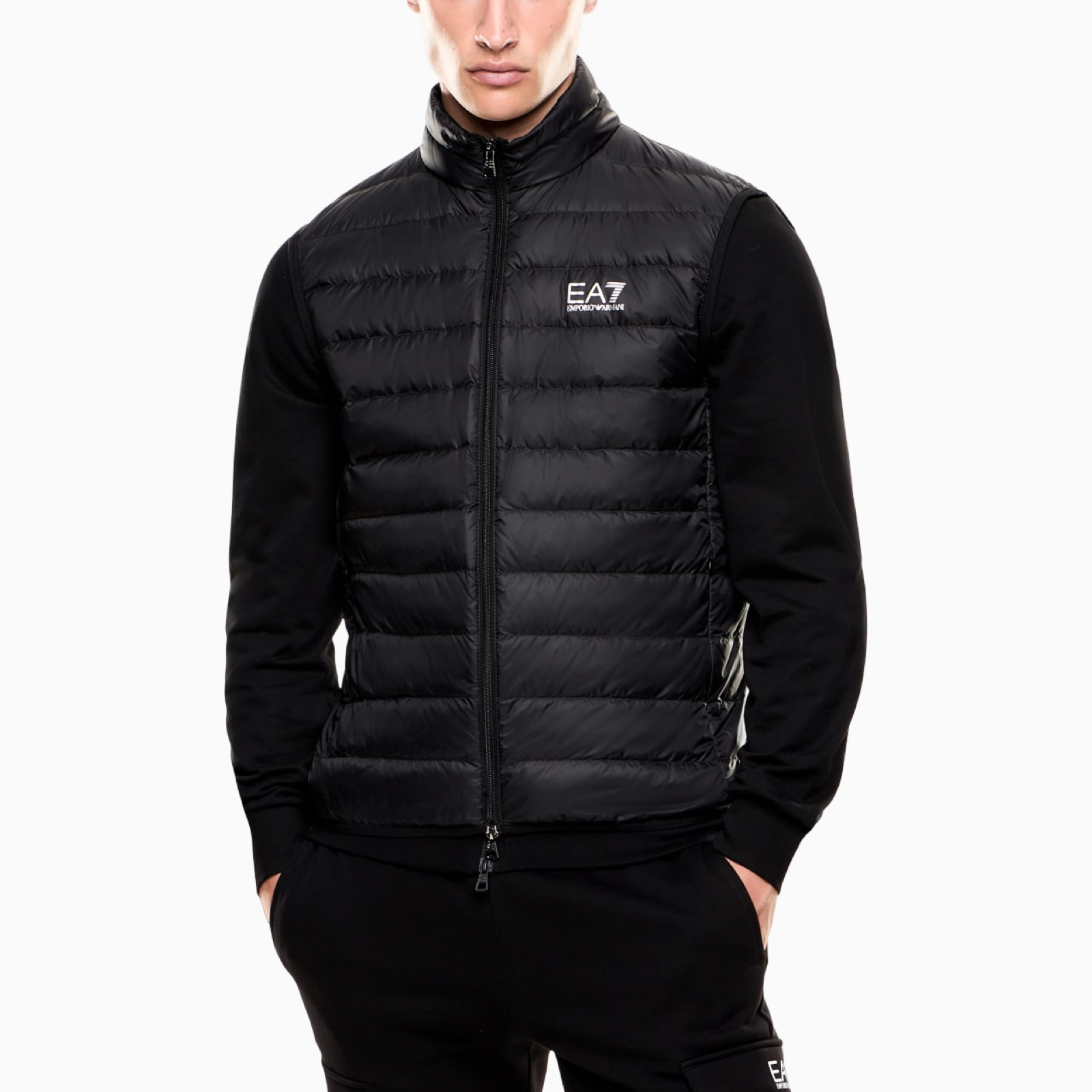 Мъжки черен елек EA7 Emporio Armani Men Gilet 8NPQ06 PNGPZ Front View