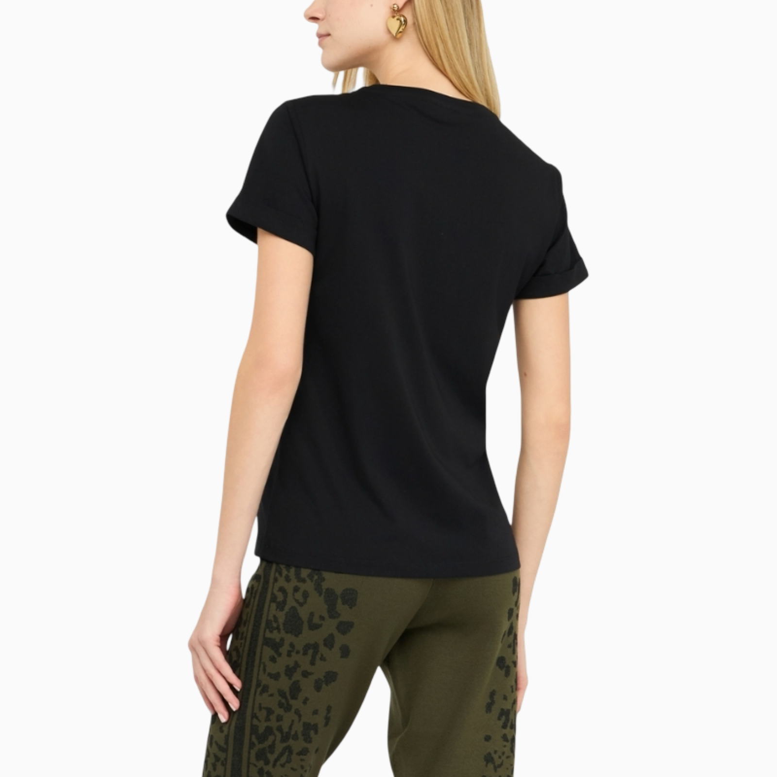 Дамска черна тениска Liu Jo Women T-shirt TF5163 JS923 Back View