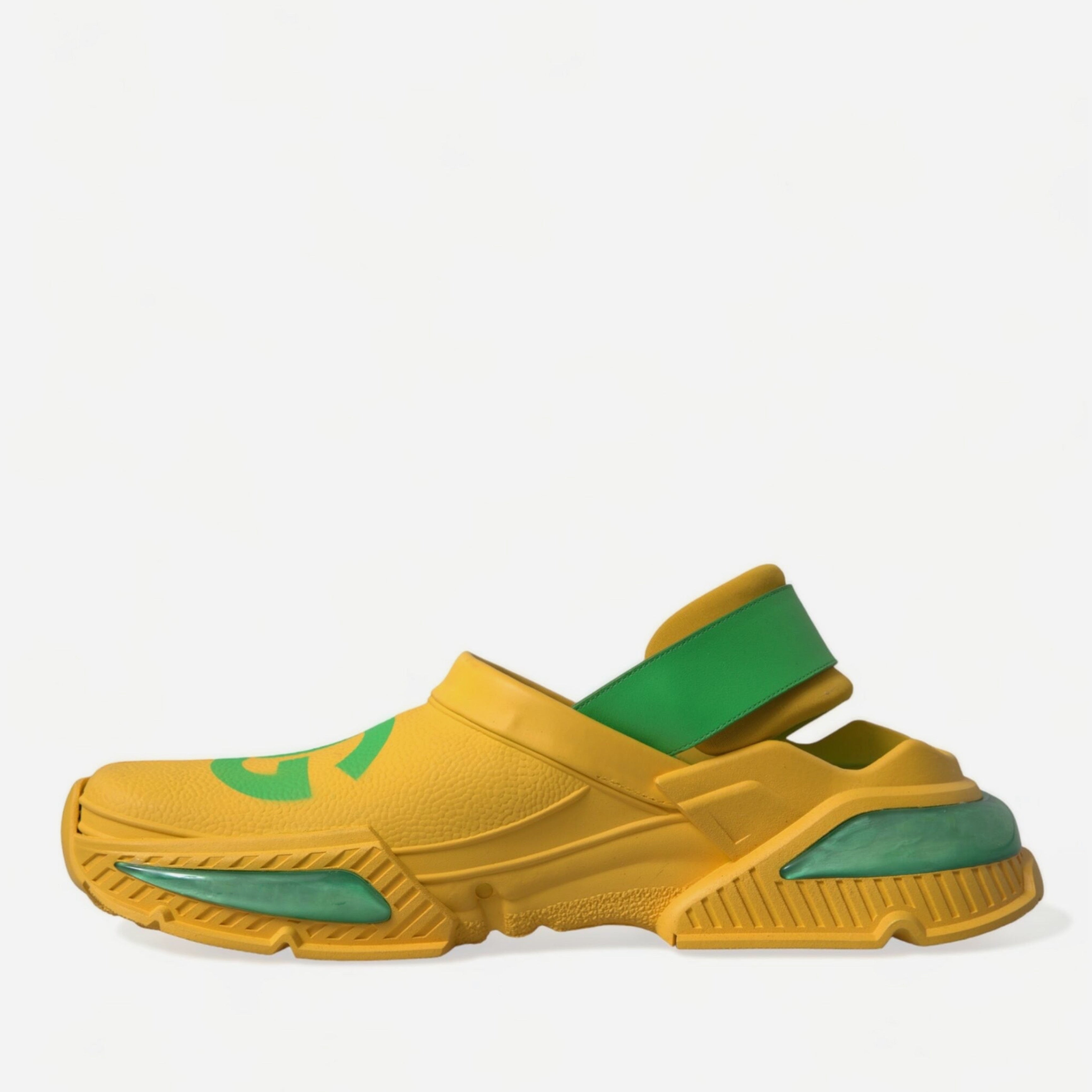 Мъжки луксозни чехли в жълто и зелено Dolce & Gabbana Men’s Chic Rubber Clogs Slippers in Lush Colors (Yellow and Green)