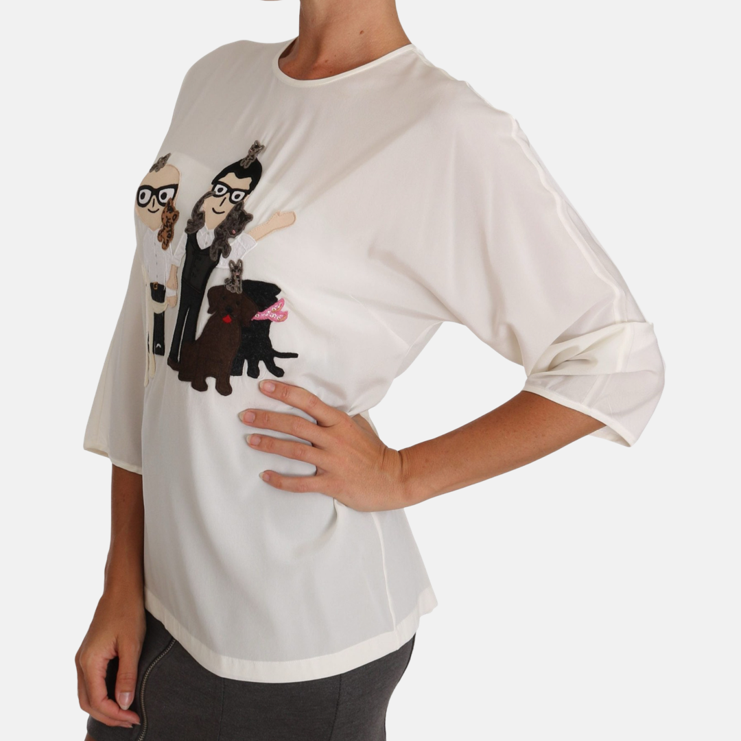 Дамска бяла тениска Dolce & Gabbana #DGFamily Women T-shirt