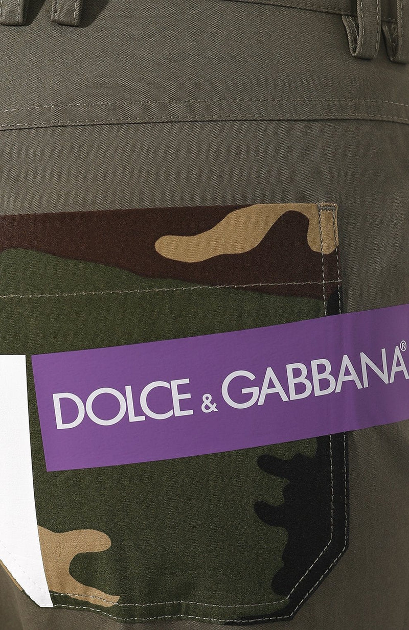 Дамски луксозни пачуърк карго панталони в милитари зелено Dolce & Gabbana Women’s Chic Patchwork Cargo Pants