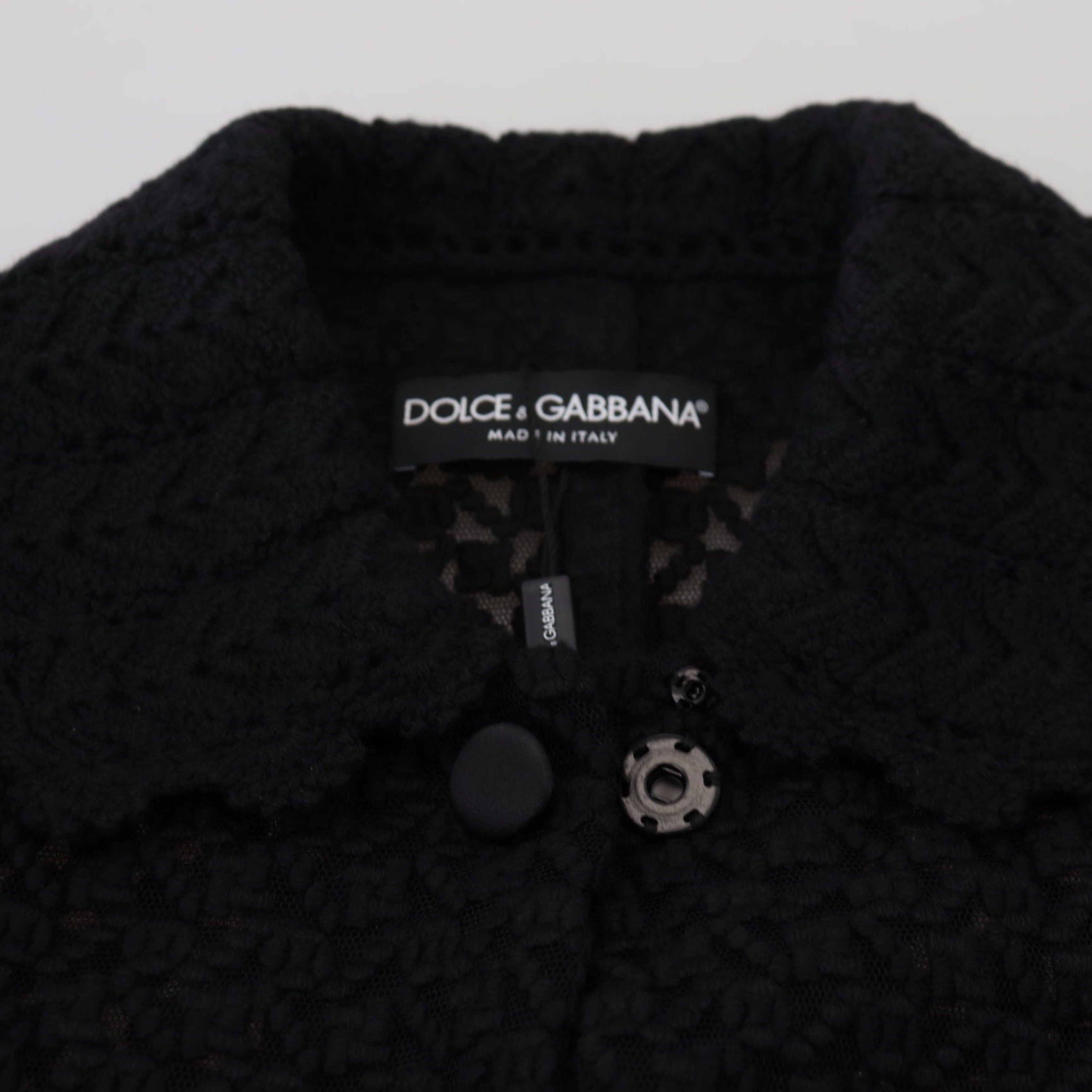 Дамско елегантно палто Dolce & Gabbana Women’s Black Classic Button Down Knitted Coat