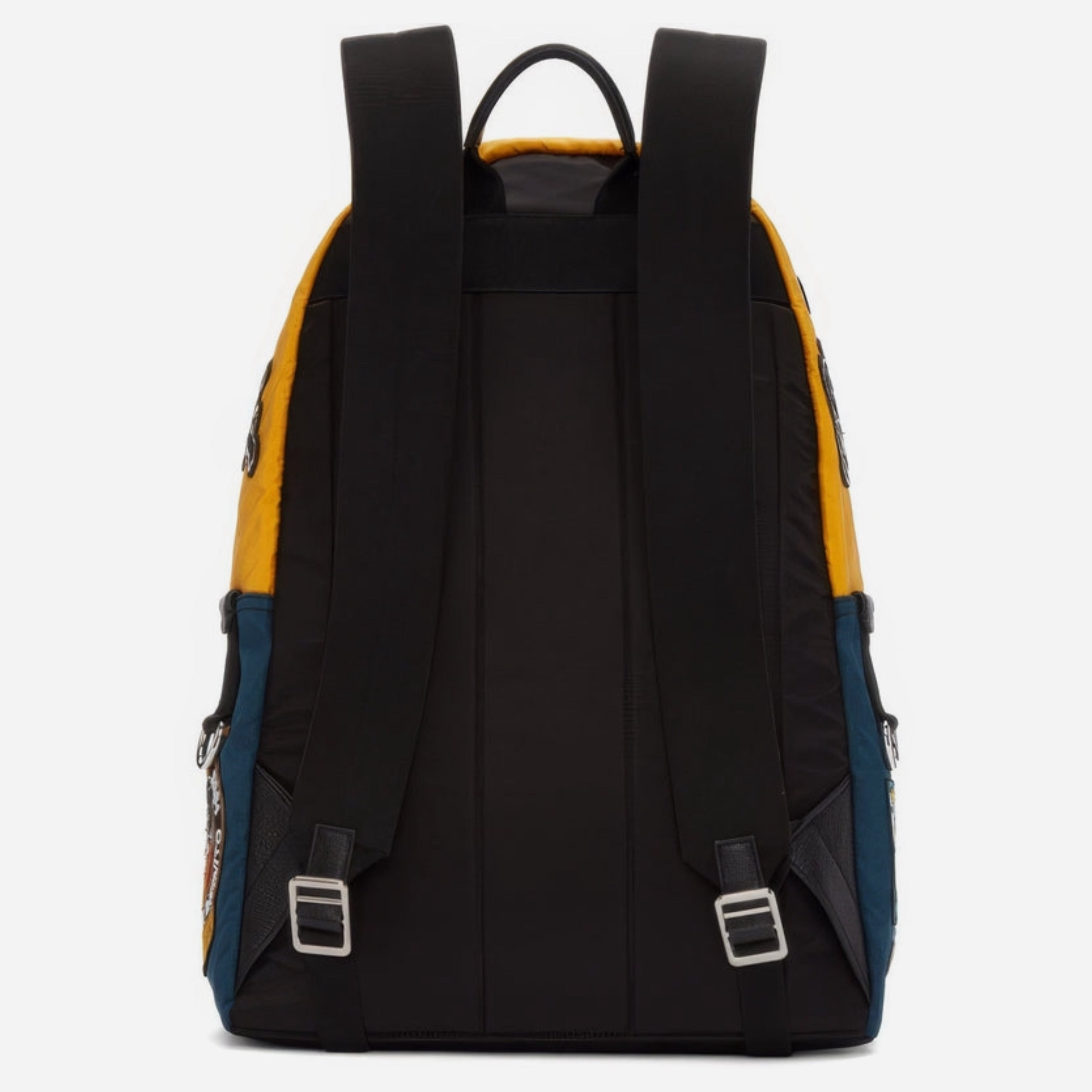 Мъжка градска раница лимитирана серия Dolce & Gabbana Blue Yellow Nylon Prince Of Heart Rucksack в синьо и жълто