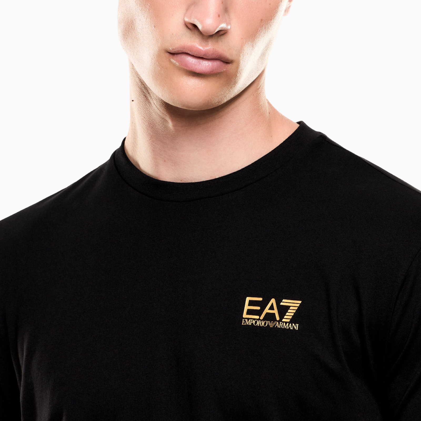 Мъжка черна тениска EA7 Emporio Armani Men T-shirt 7M000567 AF10375 MC004 Close-Up
