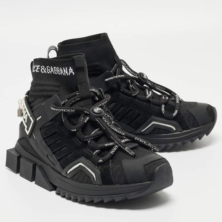 Мъжки високи черни маратонки Dolce & Gabbana Sorrento High Top Men Sneakers