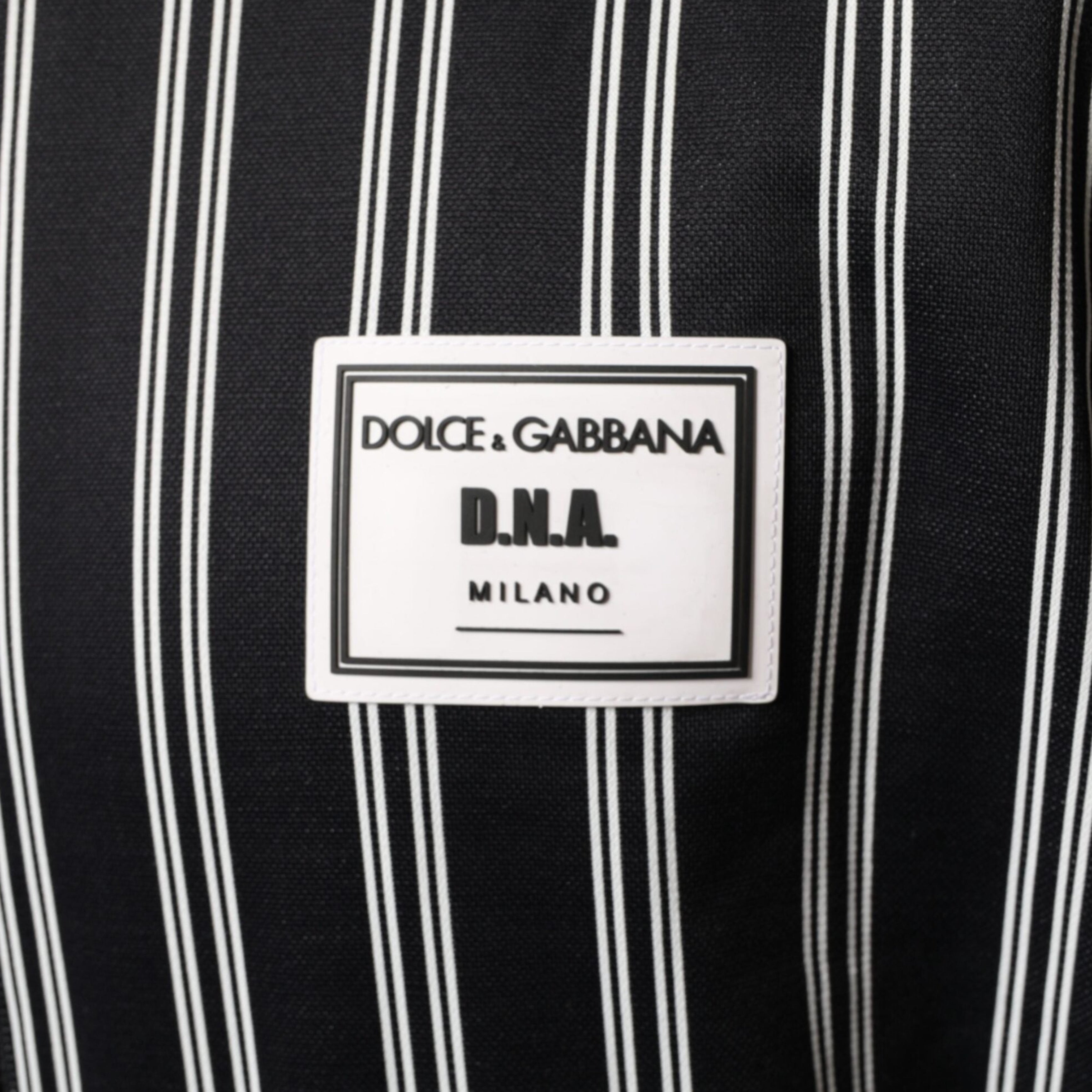 Мъжко горнище суитчър с цип в черно и бяло Dolce & Gabbana Men’s Black White Stripes Full Zip DNA Milano Men Sweatshirt