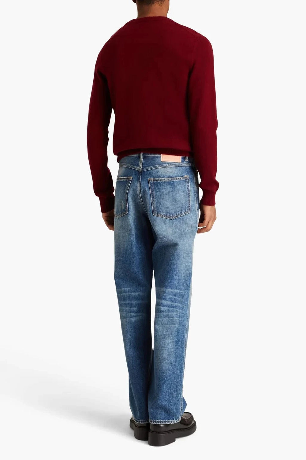 Мъжки пуловер Men’s luxury cashmere sweater DOLCE & GABBANA GX841Z JAWVA HH84C Burgundy Back view