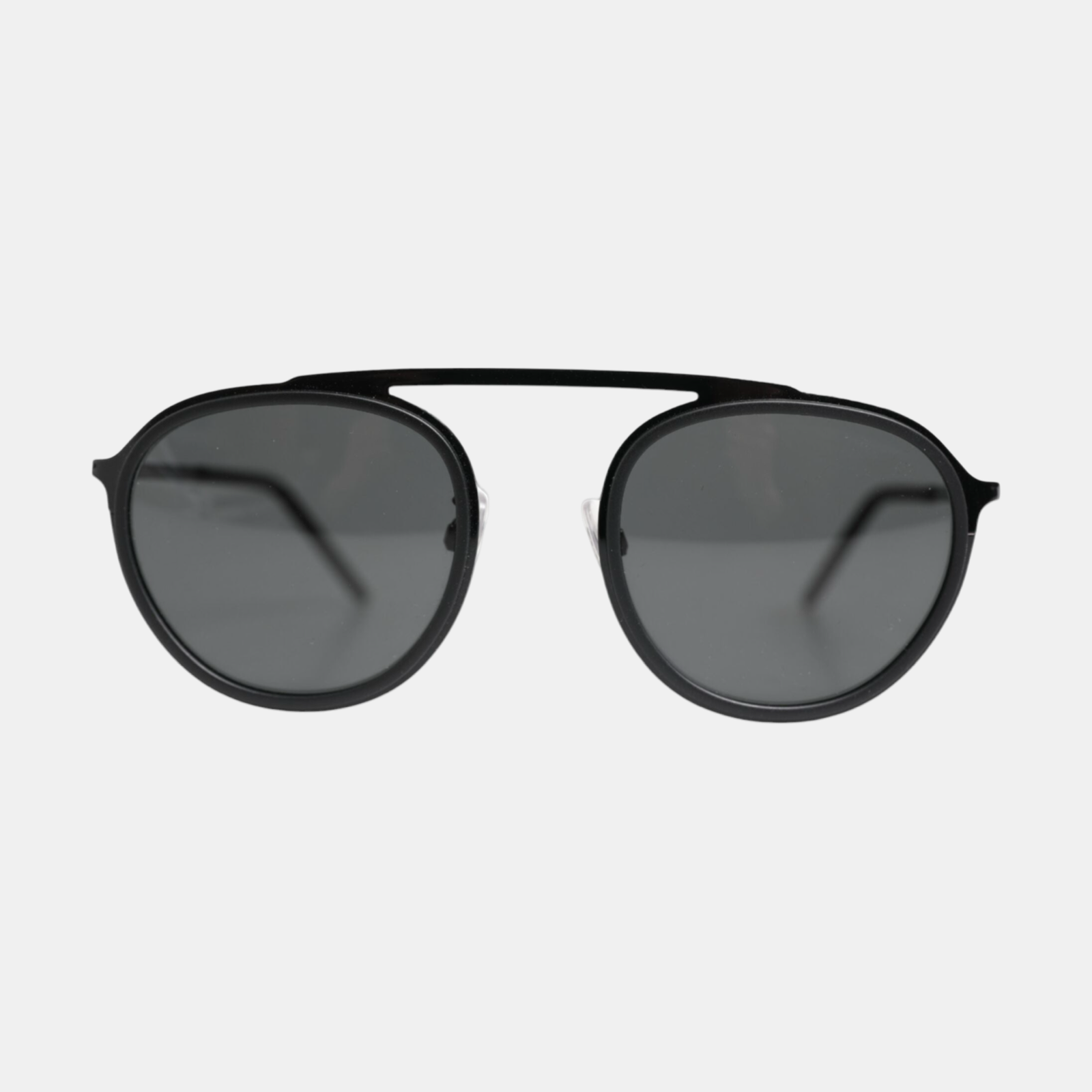 Dolce & Gabbana Matte Black DG2276 Metal Rim Round Shades Sunglasses