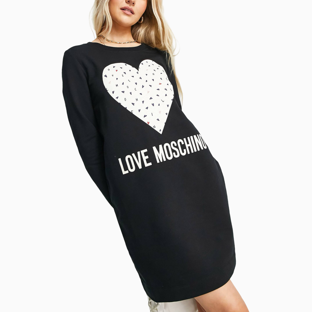 Дамска черна рокля Love Moschino W584719E2288