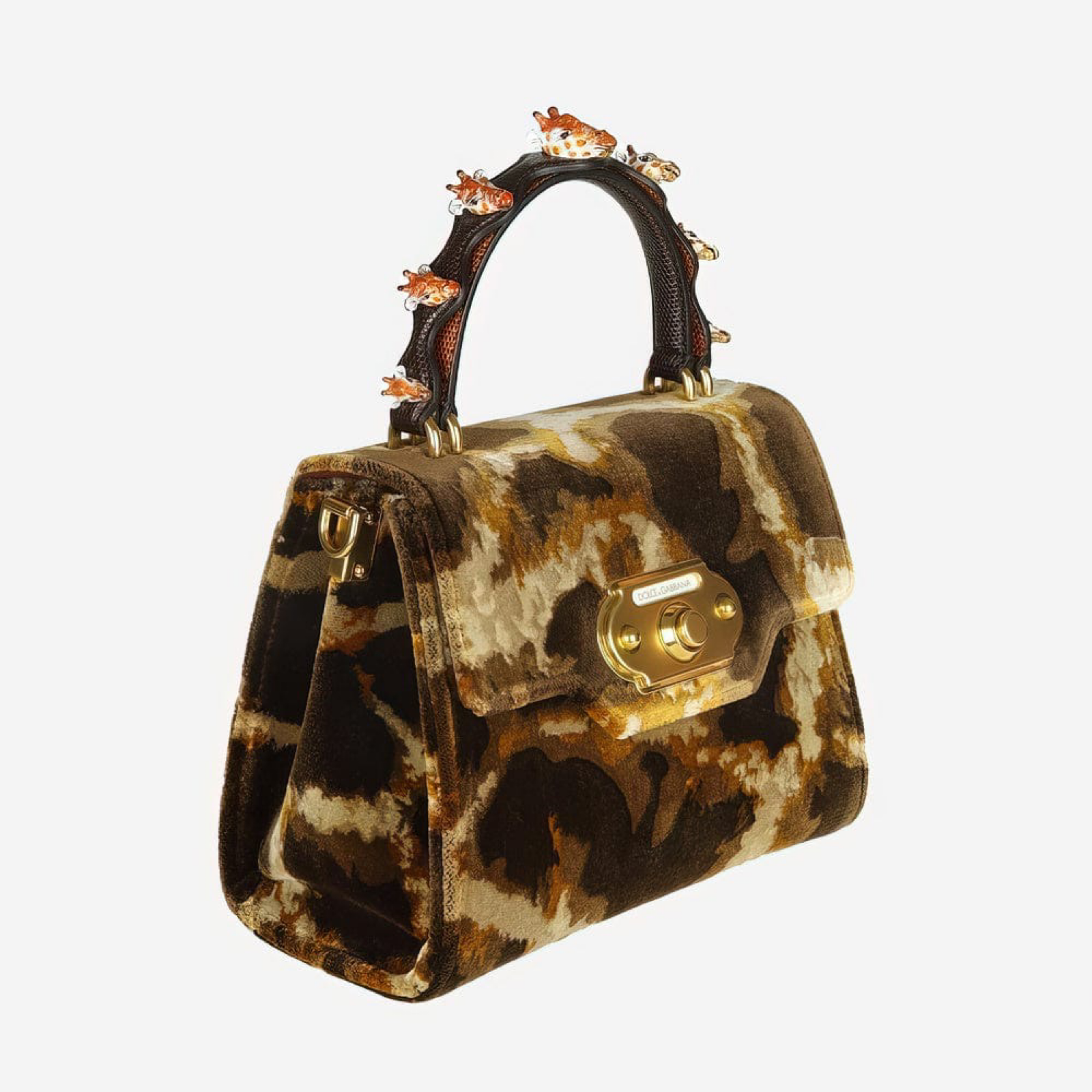 Дамска чанта Dolce & Gabbana Giraffe Pattern Welcome Handbag