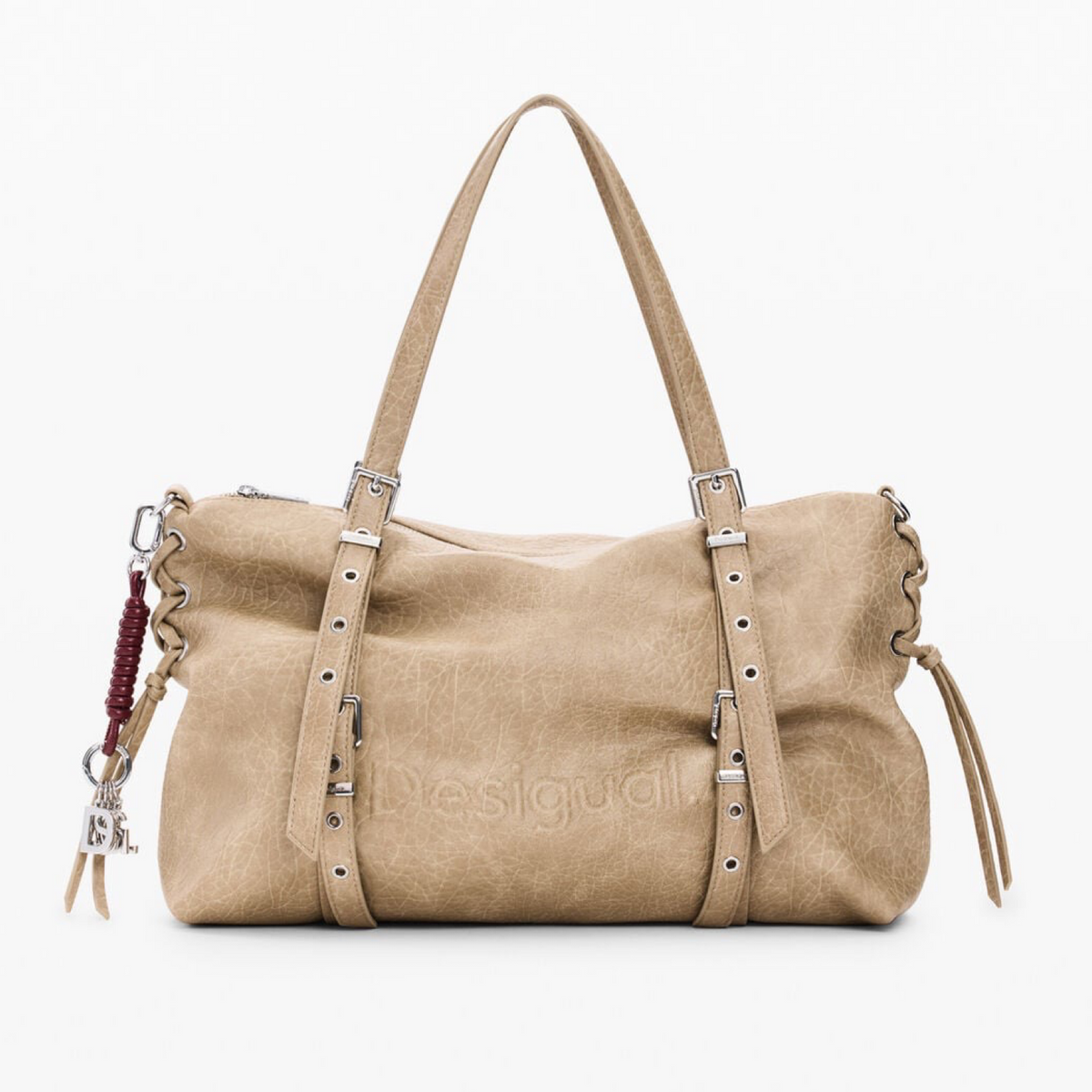 Дамска бежова шопинг чанта Desigual Women Shopping Bag 26WAXP49 1008 Front View