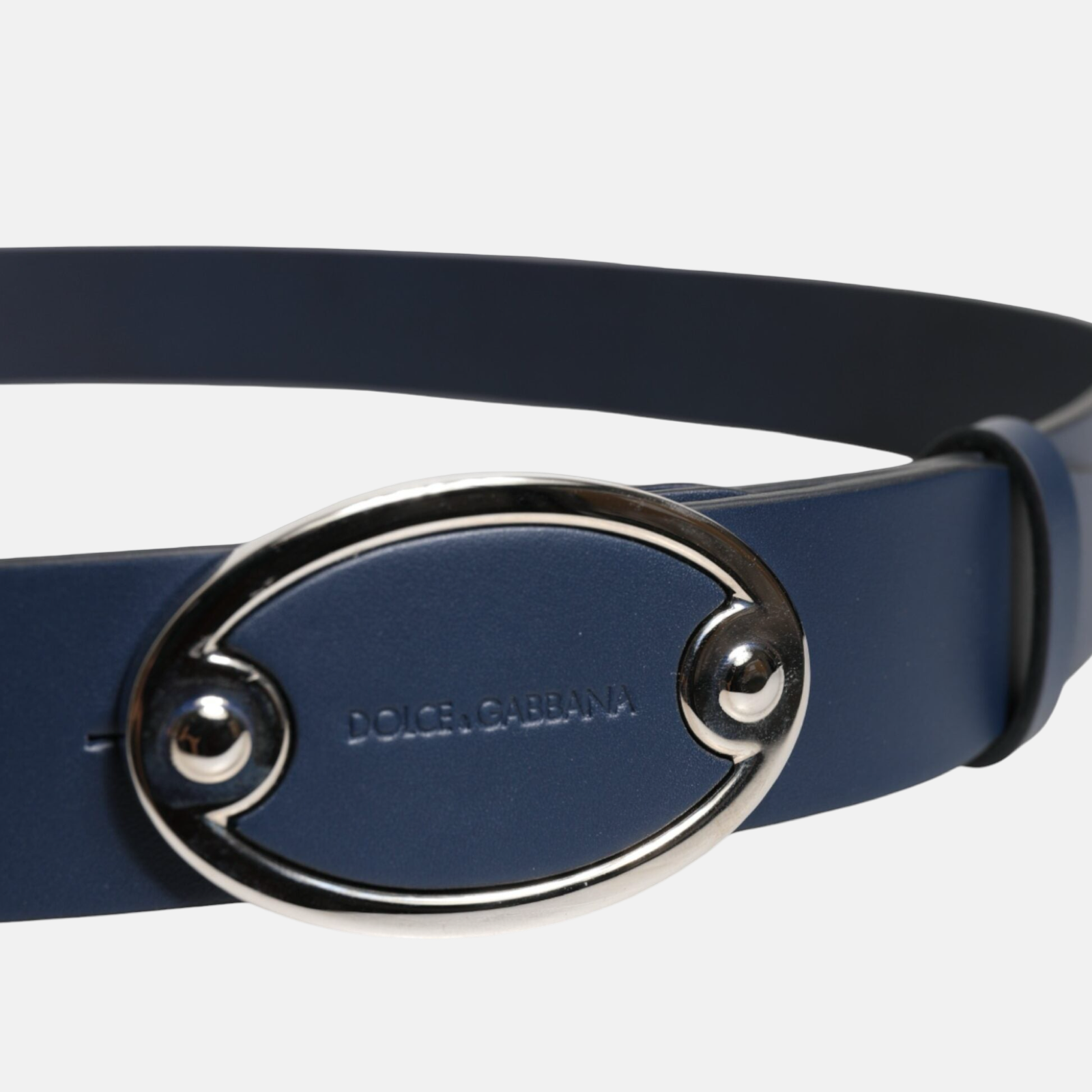 Dolce & Gabbana Classic Metal Logo Men Buckle Belt BC4588 B5795 Close-Up