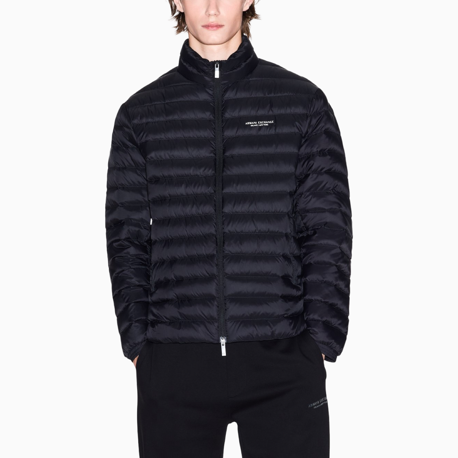 Мъжко черно яке Armani Exchange Men Jacket XM001919 AF16927 Front View