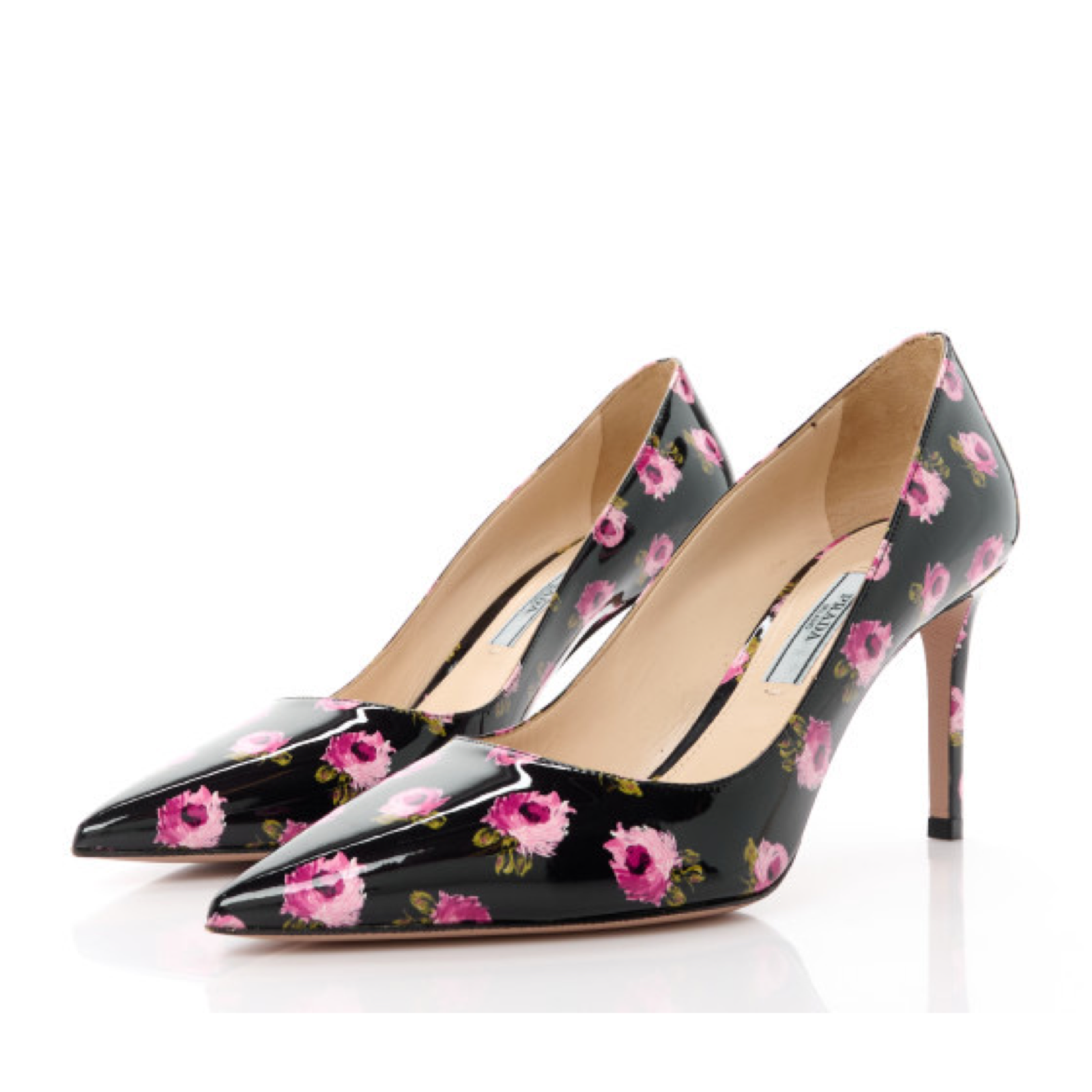 Токчета Prada Elegant Venice Floral Print Leather Pumps