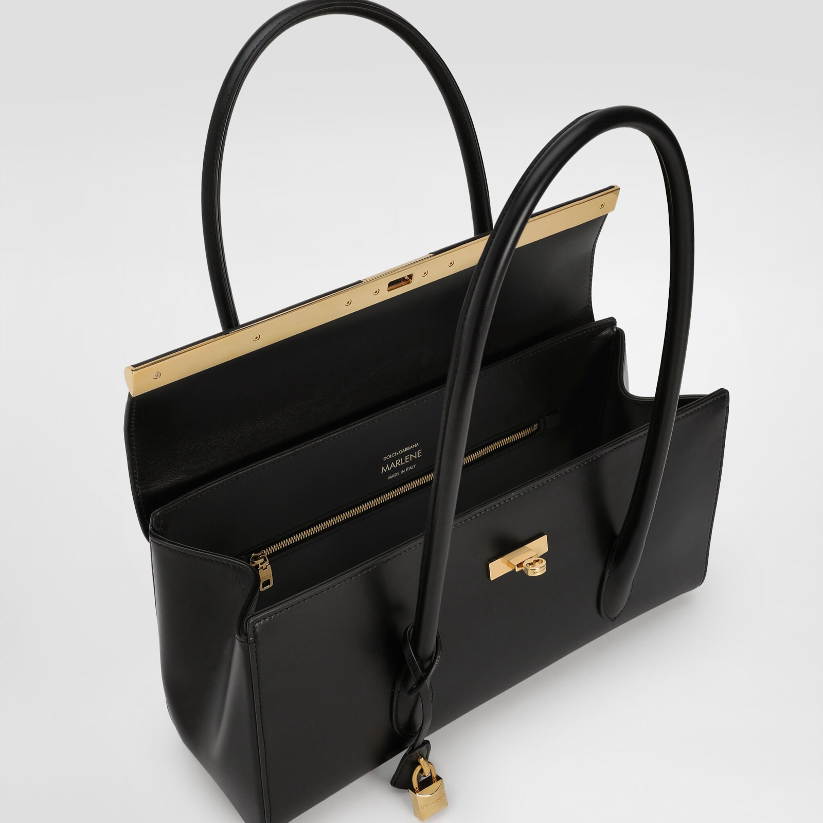 Dolce & Gabbana Marlene Palmellato Leather Handbag BB7927A3G1980999 Inside View