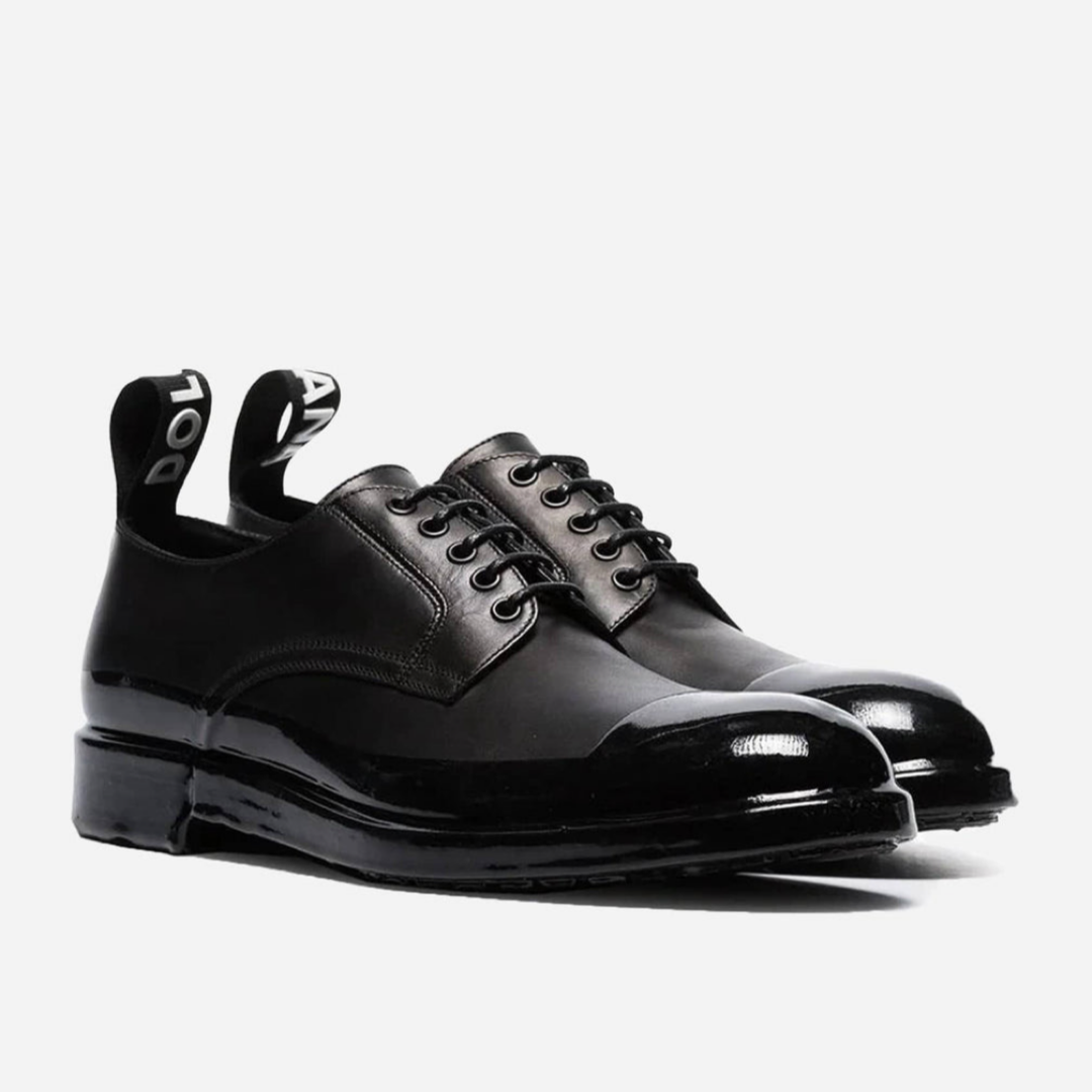 Мъжки черни обувки Dolce & Gabbana Derby Lace-Up Leather Men Shoes