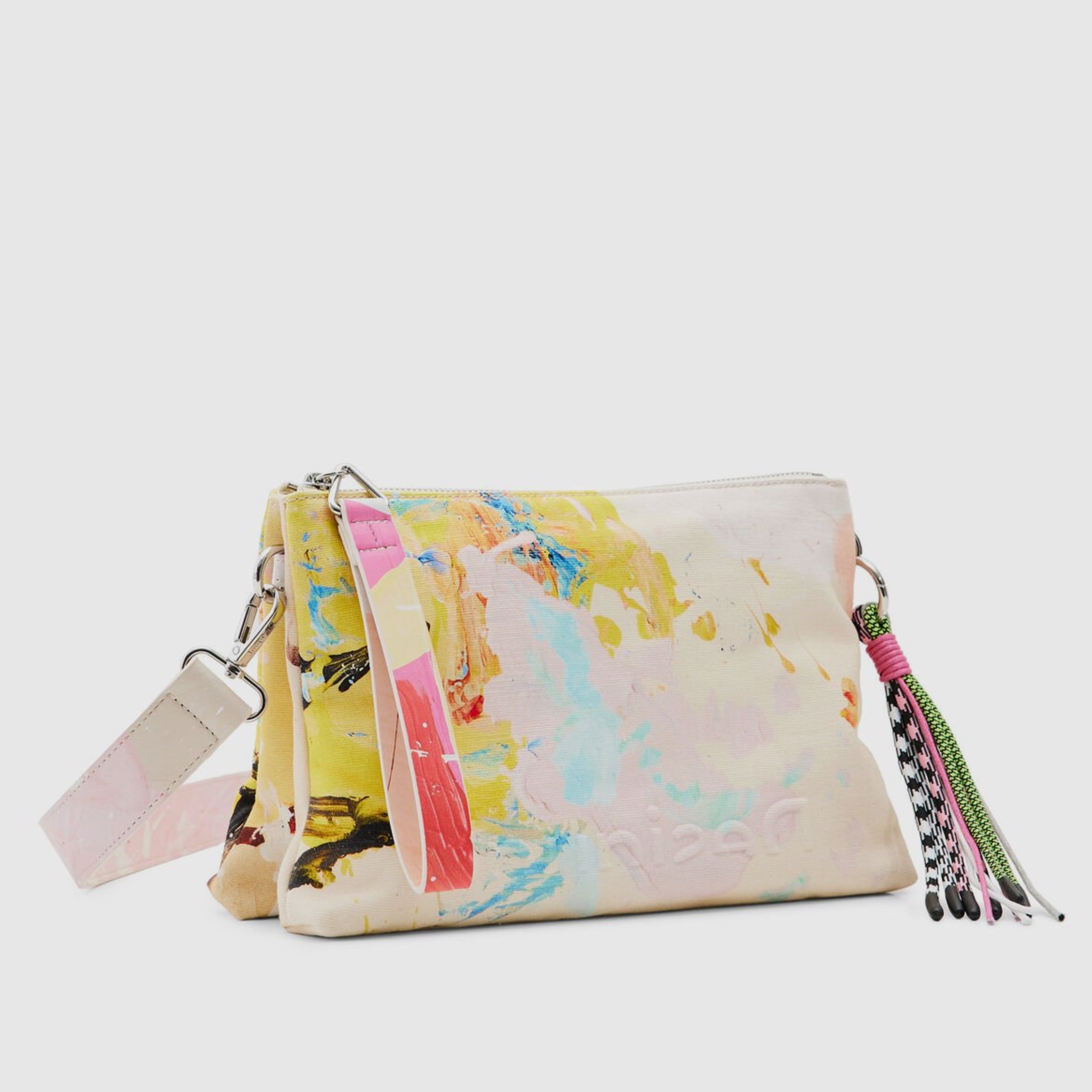 Дамска чанта Women’s painting crossbody bag Desigual 23SAXA92 1001U front angled view