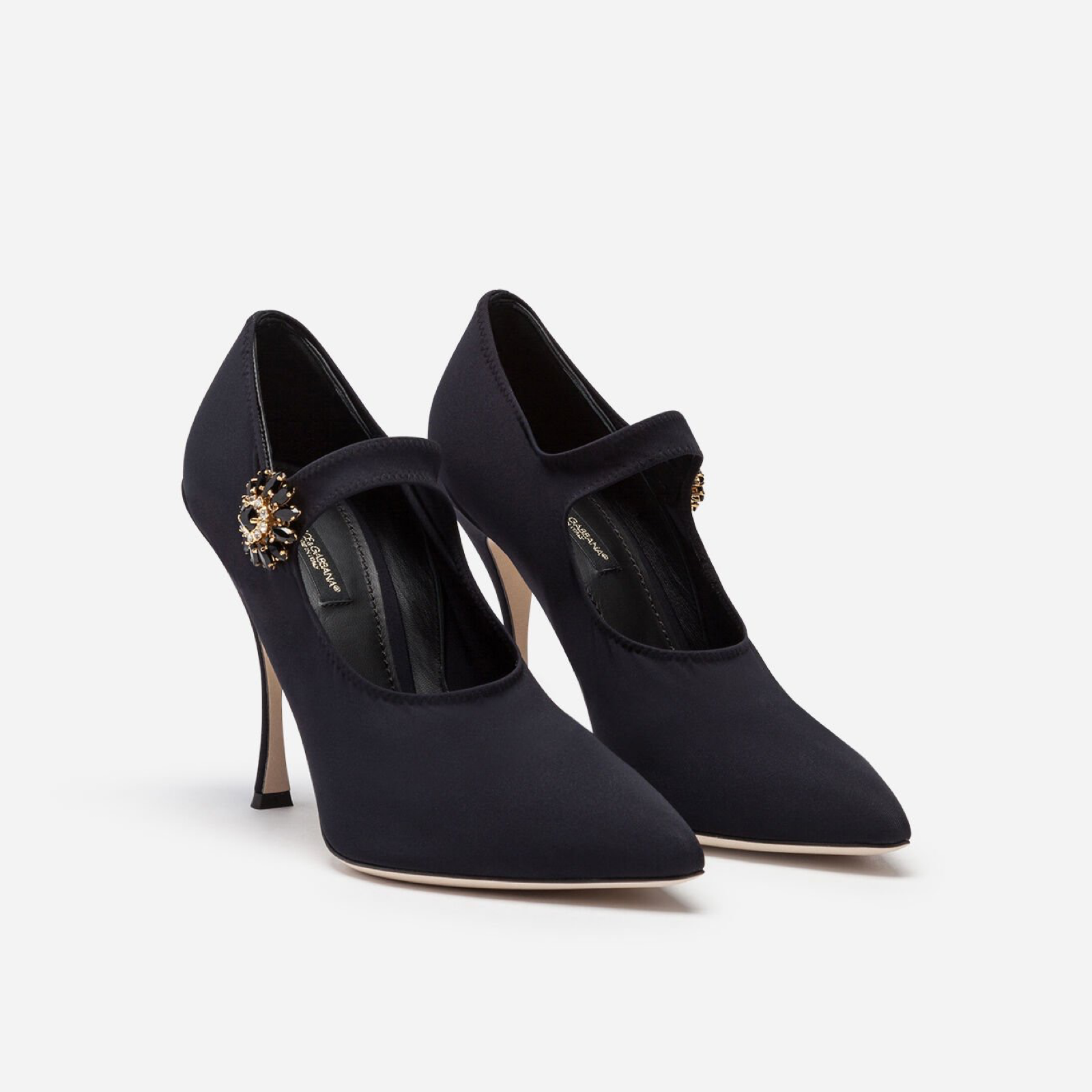 Dolce & Gabbana Stretch Jersey Mary Janes Pumps Front View