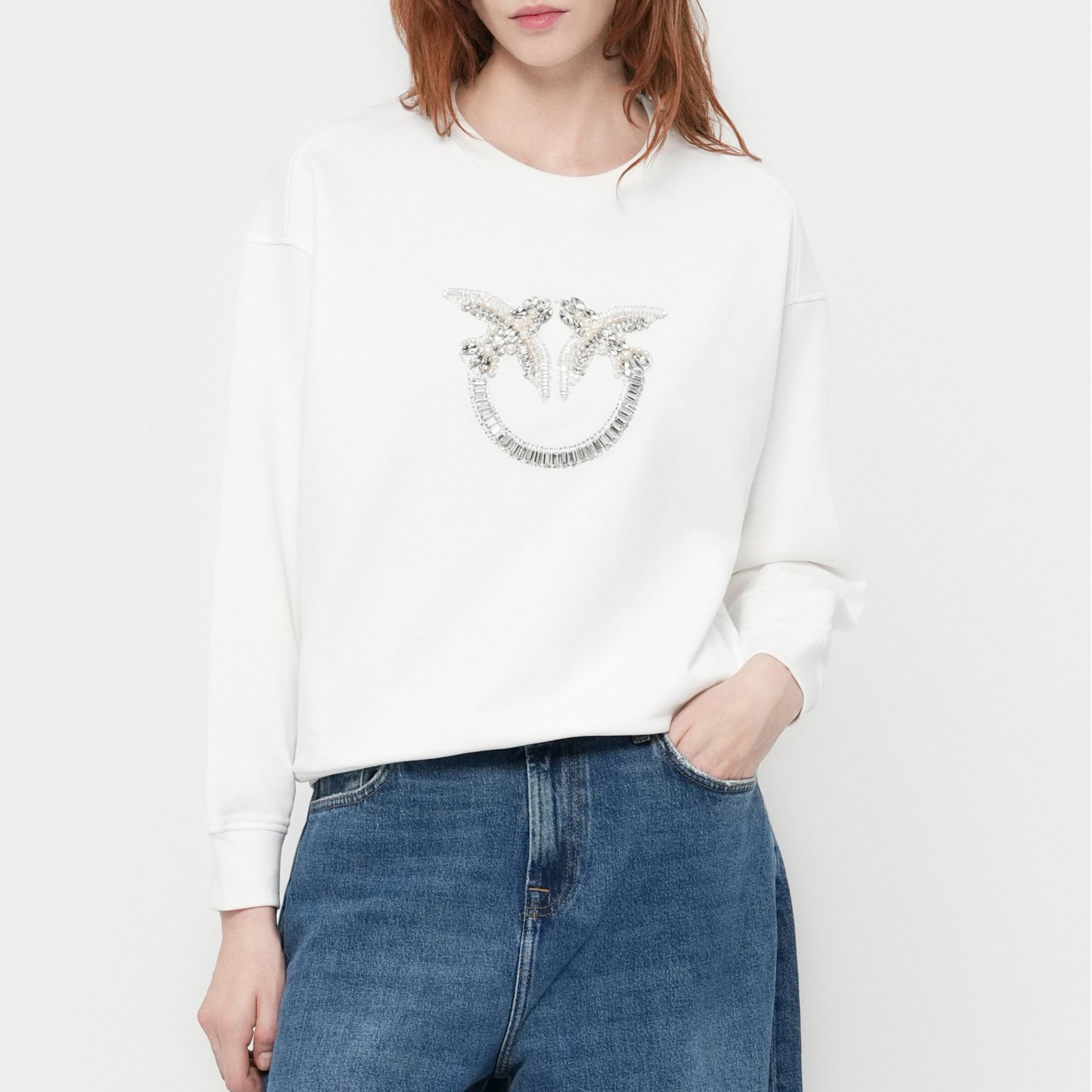 Дамска блуза Women’s sweatshirts PINKO 100534A2ROZ05 White lifestyle view