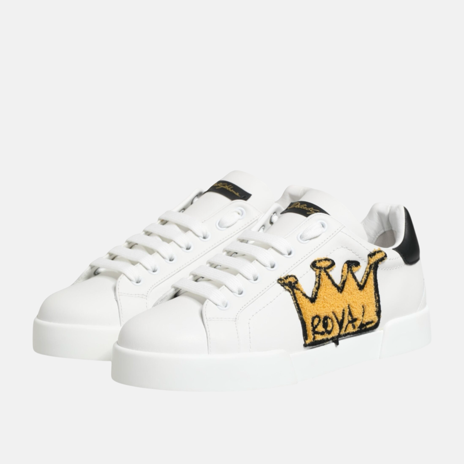 Dolce & Gabbana Portofino Crown Patch Women Sneakers Lateral View