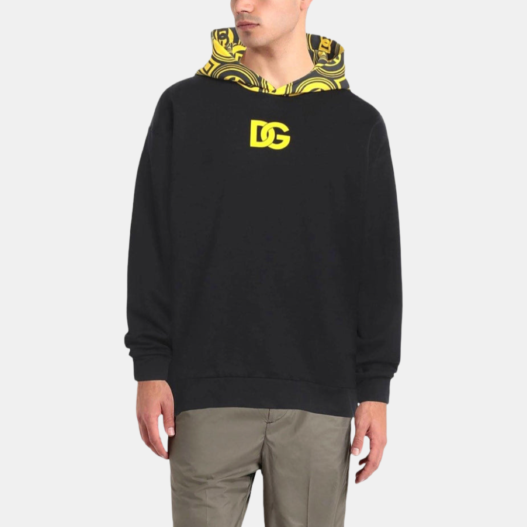 Мъжко черно худи Dolce & Gabbana Logo Graphic Hoodie