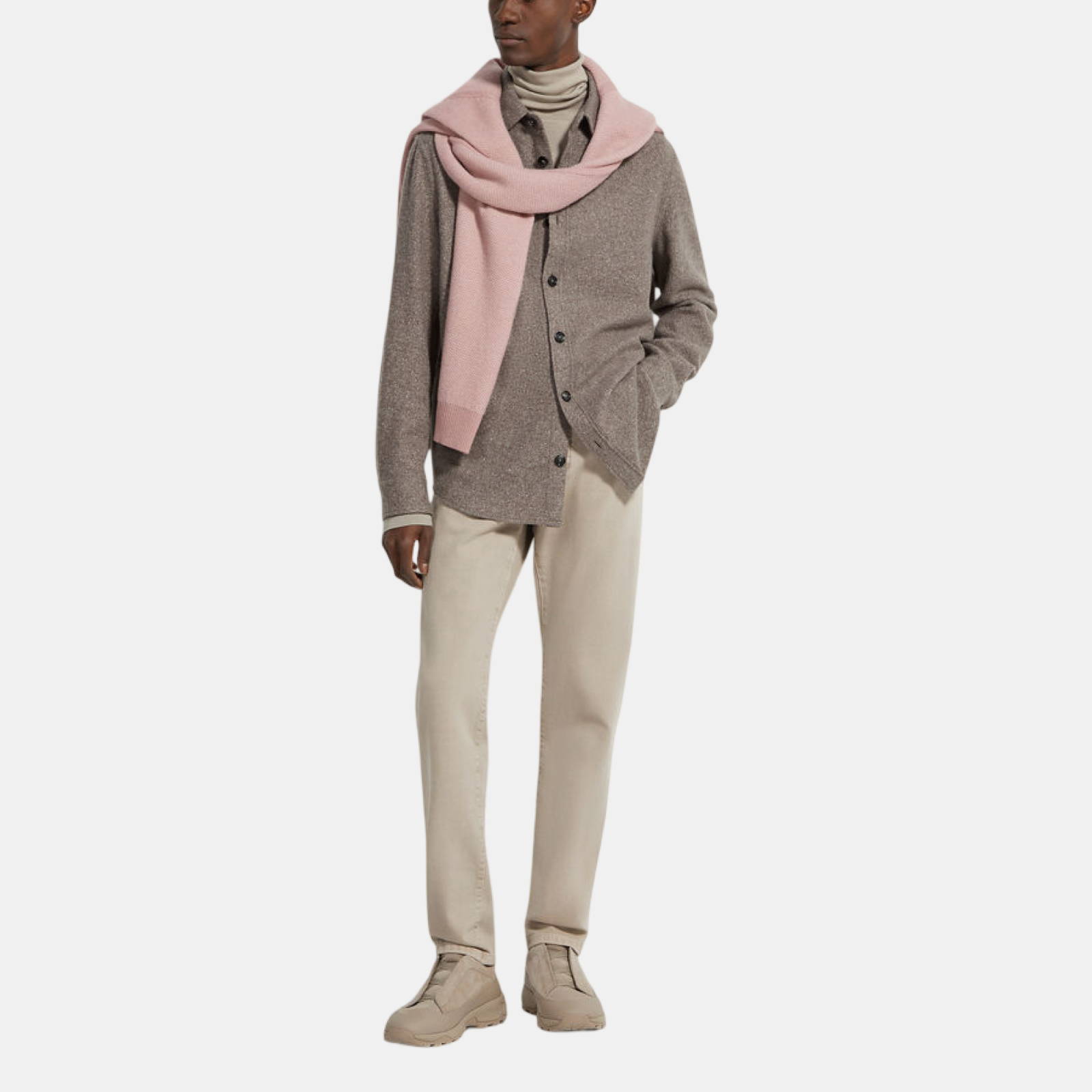 ZEGNA Cashmere And Silk Men Overshirt UGV10A2 SOT48 018 Front View