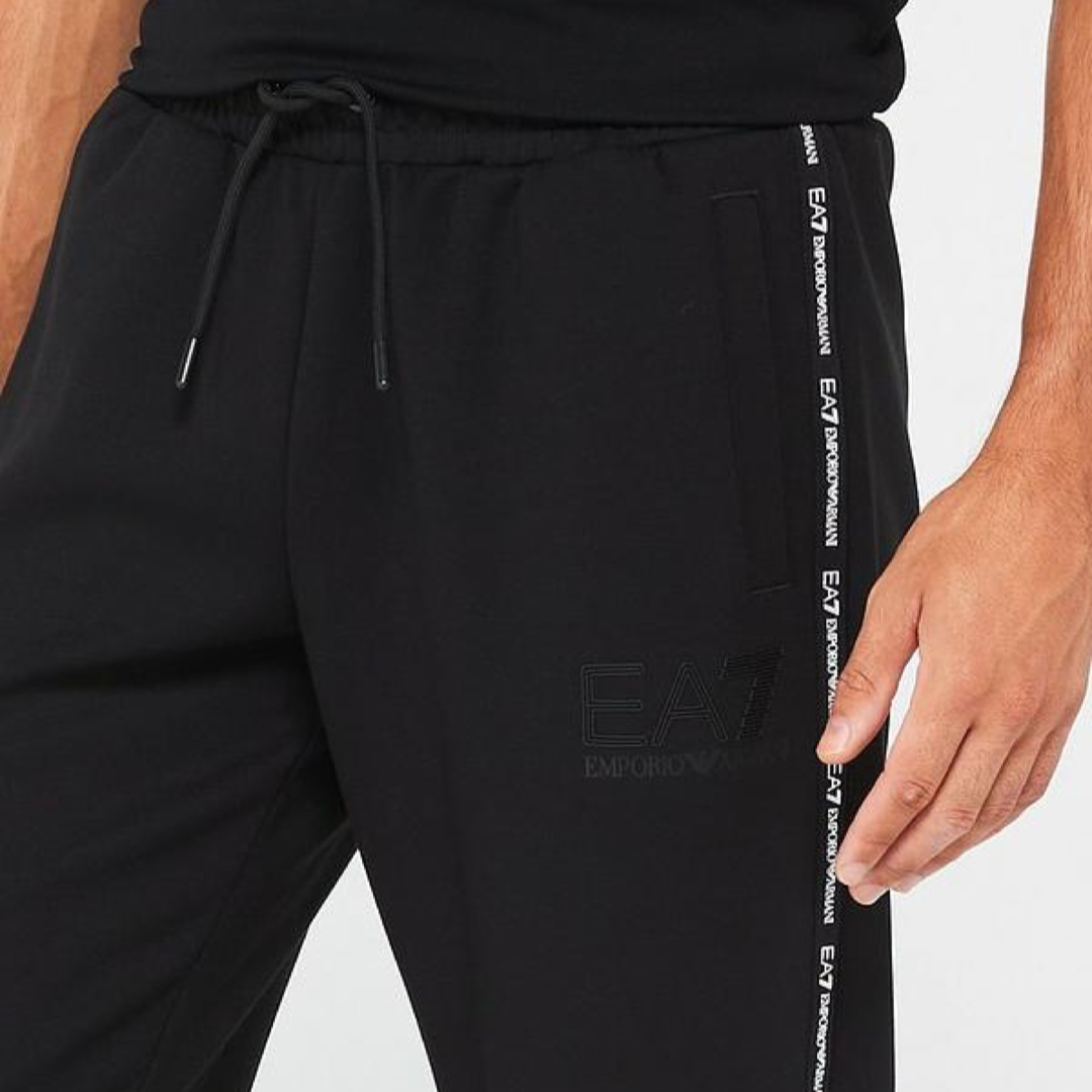 Мъжки памучни панталони EA7 Emporio Armani Sweatpants 6DPP95 PJZZZ 1200 Black