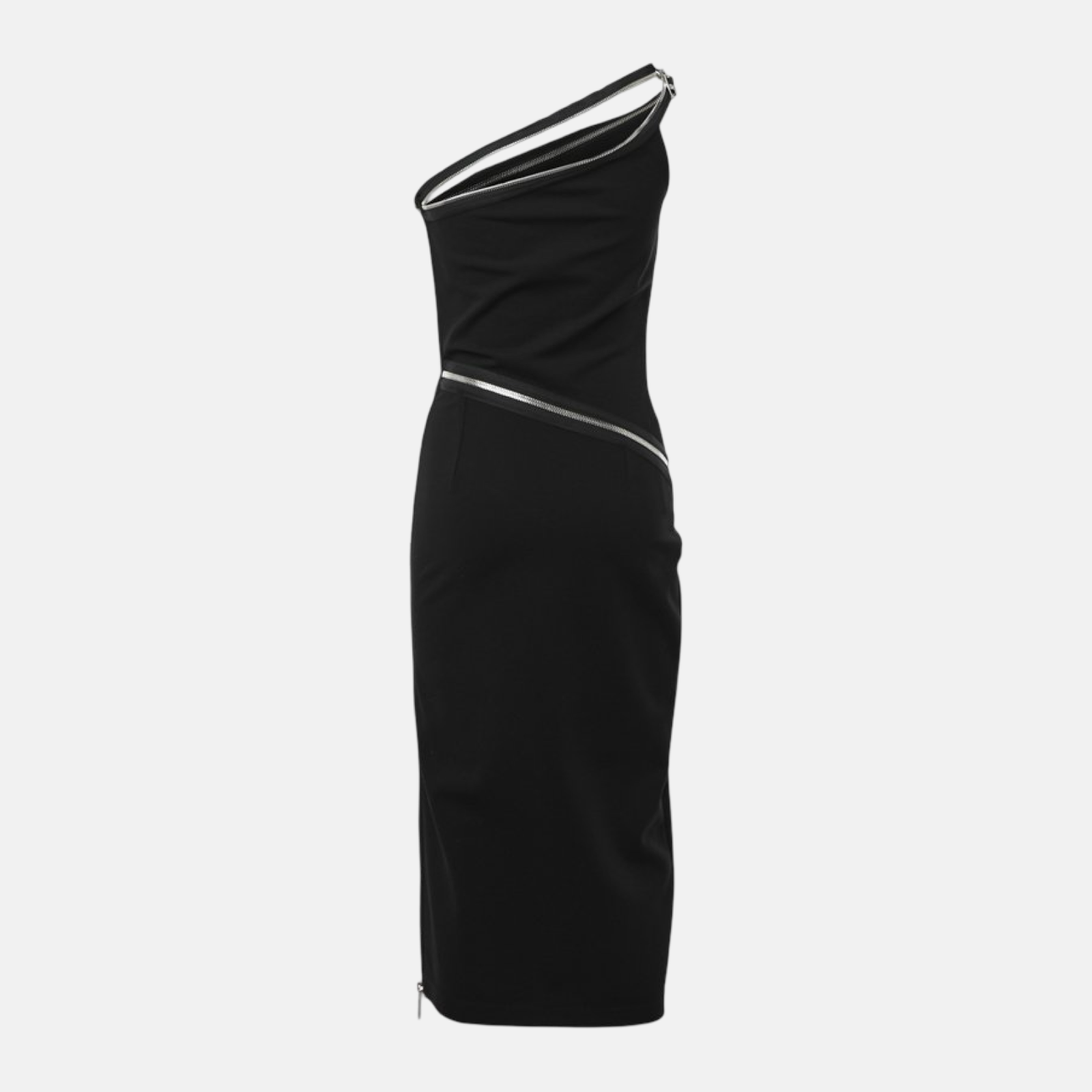 Dolce & Gabbana One Shoulder Zipper Sheath Dress Front View