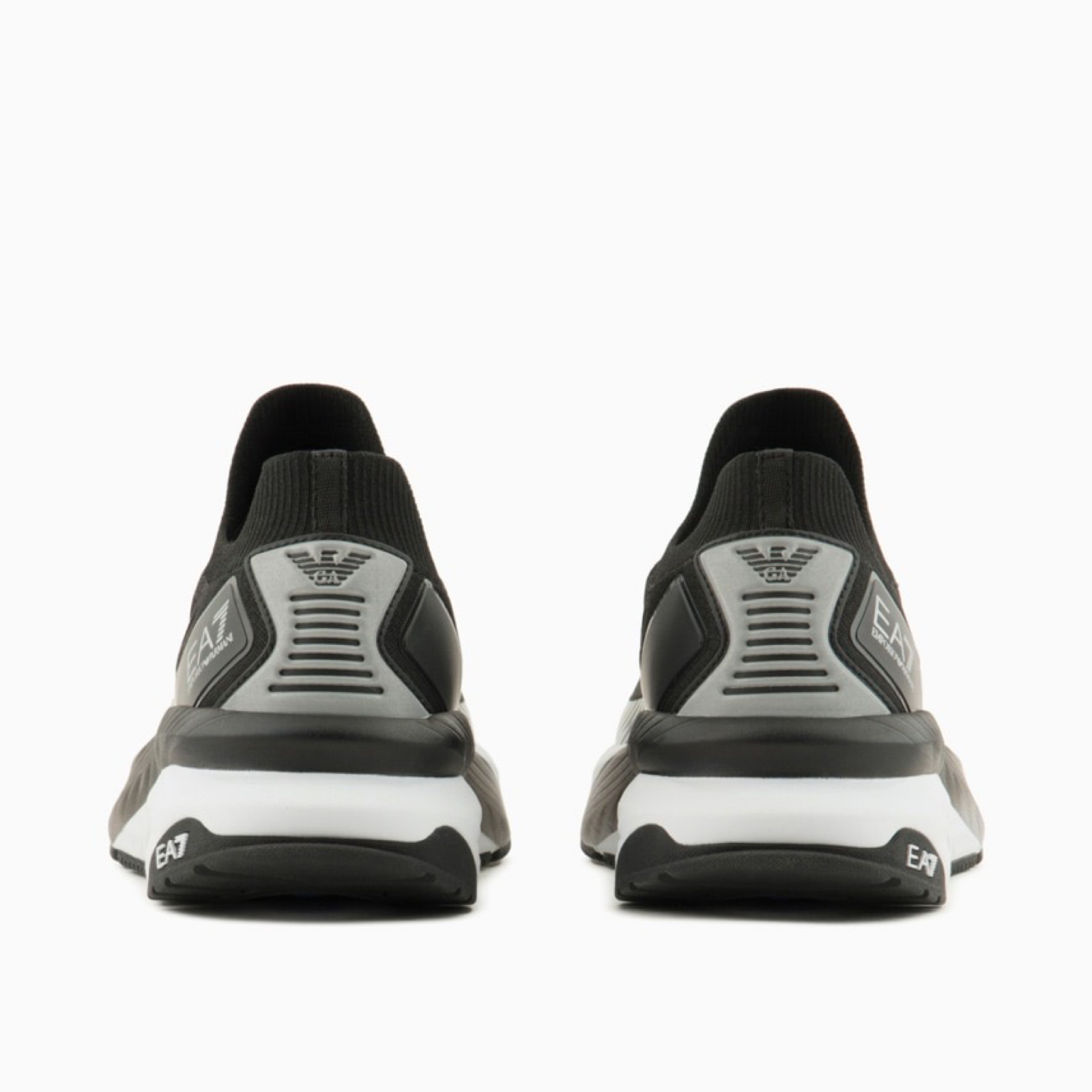 Мъжки маратонки Men’s EA7 Emporio Armani Crusher Distance Sonic Knit Sneakers X8X176 XK377 N763 Black Heel View
