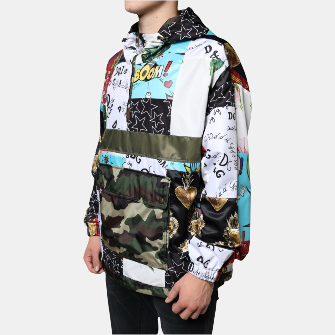 Мъжки уиндстопър яке Dolce & Gabbana Multicolor Patchwork Men Jacket