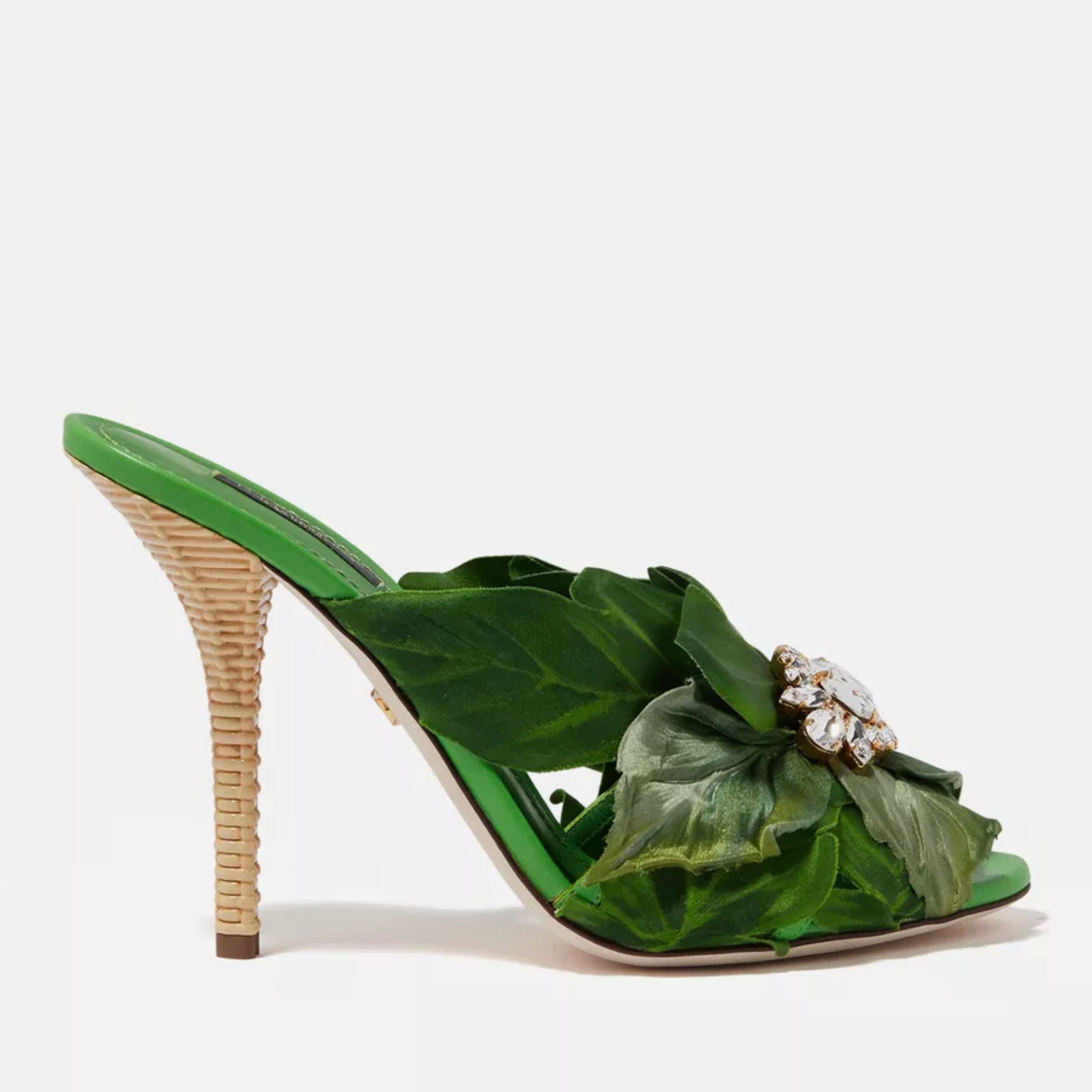 Дамски луксозни сандали на висок ток в зелено DOLCE & GABBANA Women’s Luxury Green KEIRA Sandals