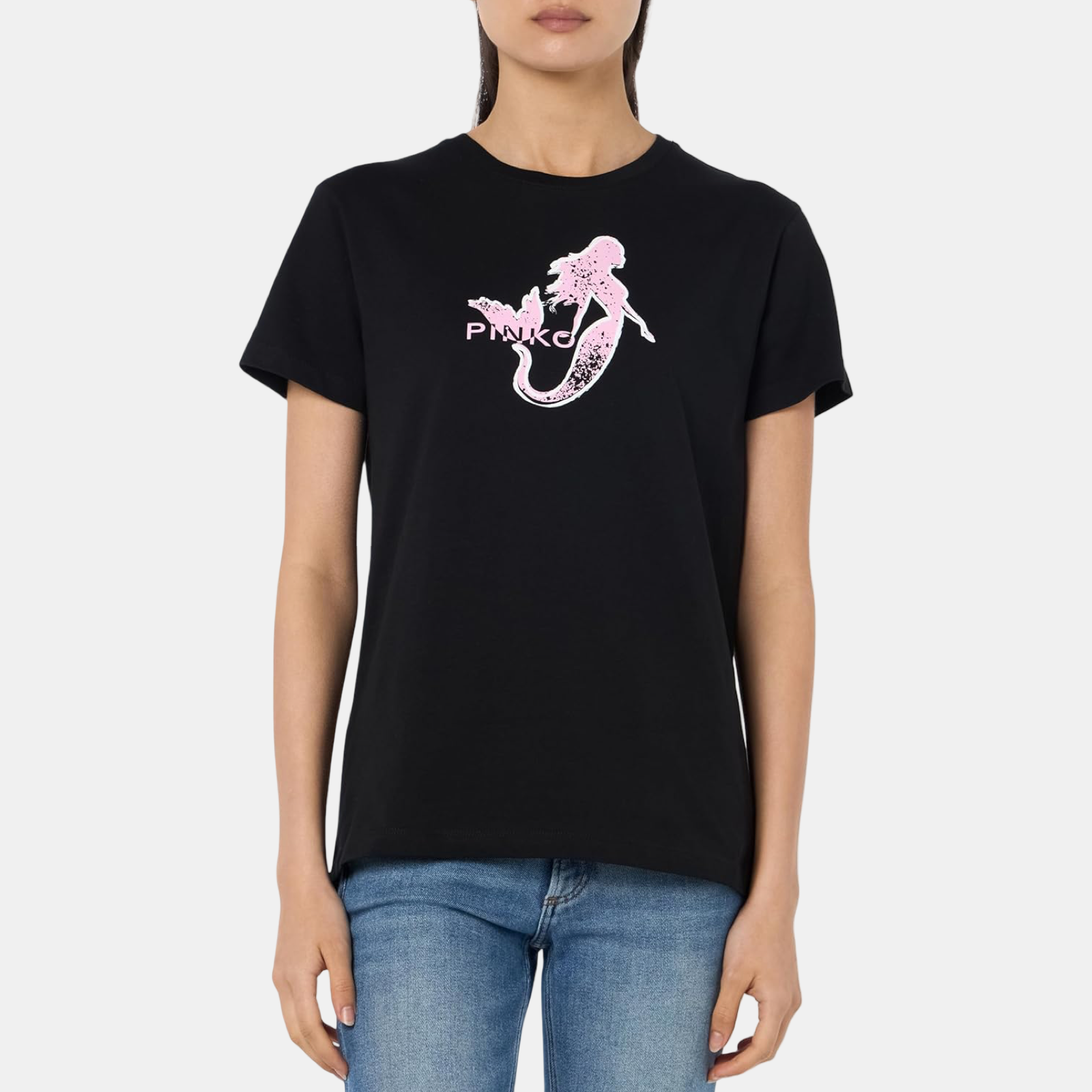 Дамска тениска в черно Women’s t-shirt Pinko Ariel 100789 A1OC Z99 Front View