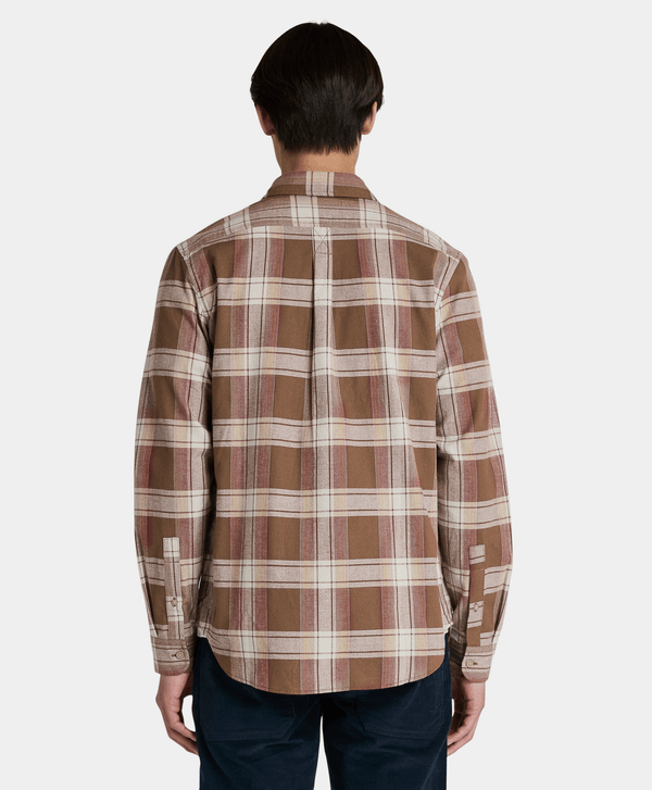 Мъжка памучна риза Men’s Herringbone Flannel Check Shirt Timberland TB0A42Y1BK2 Brown back view