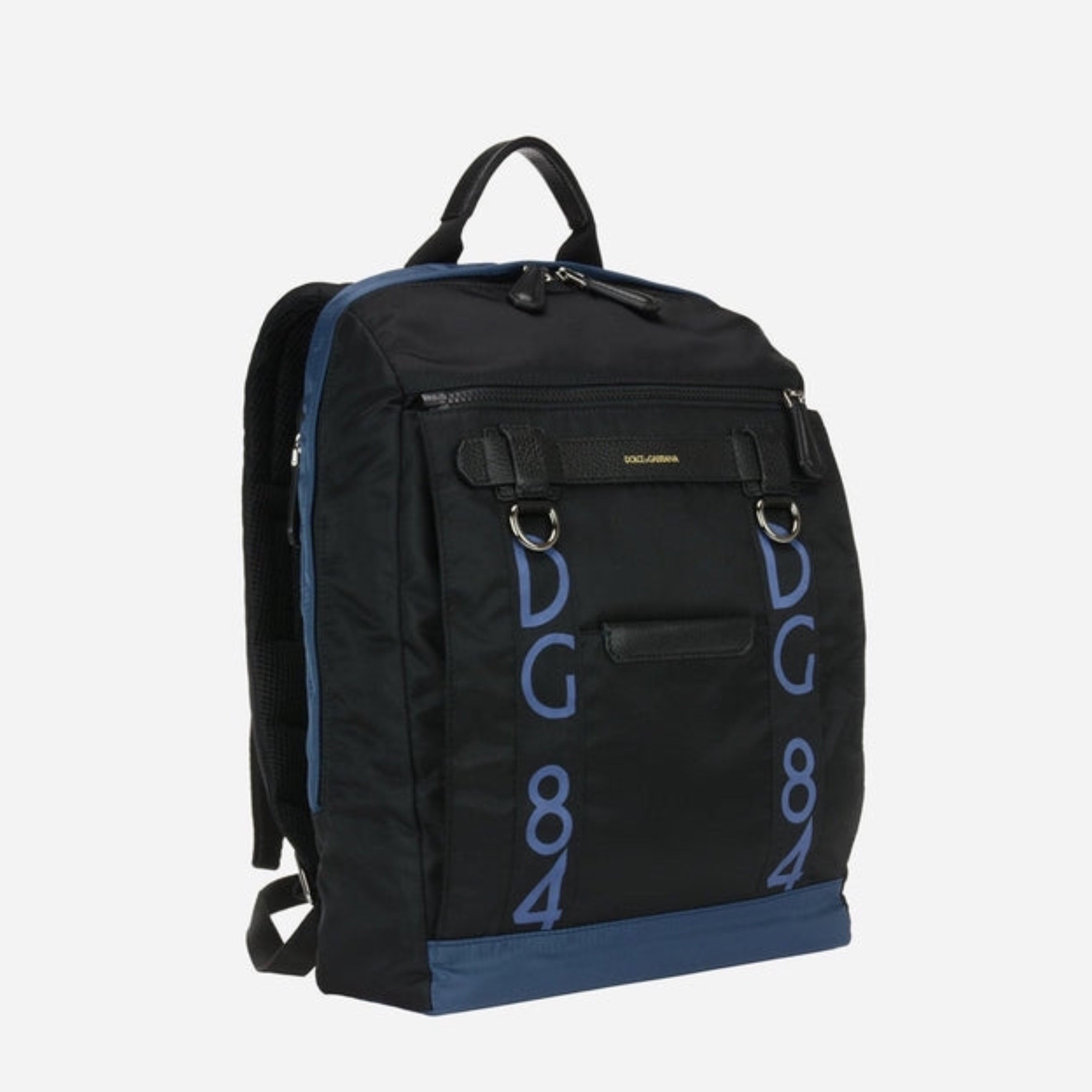 Голяма мъжка раница Dolce & Gabbana Black Nylon DG Logo School Men Rucksack в черно