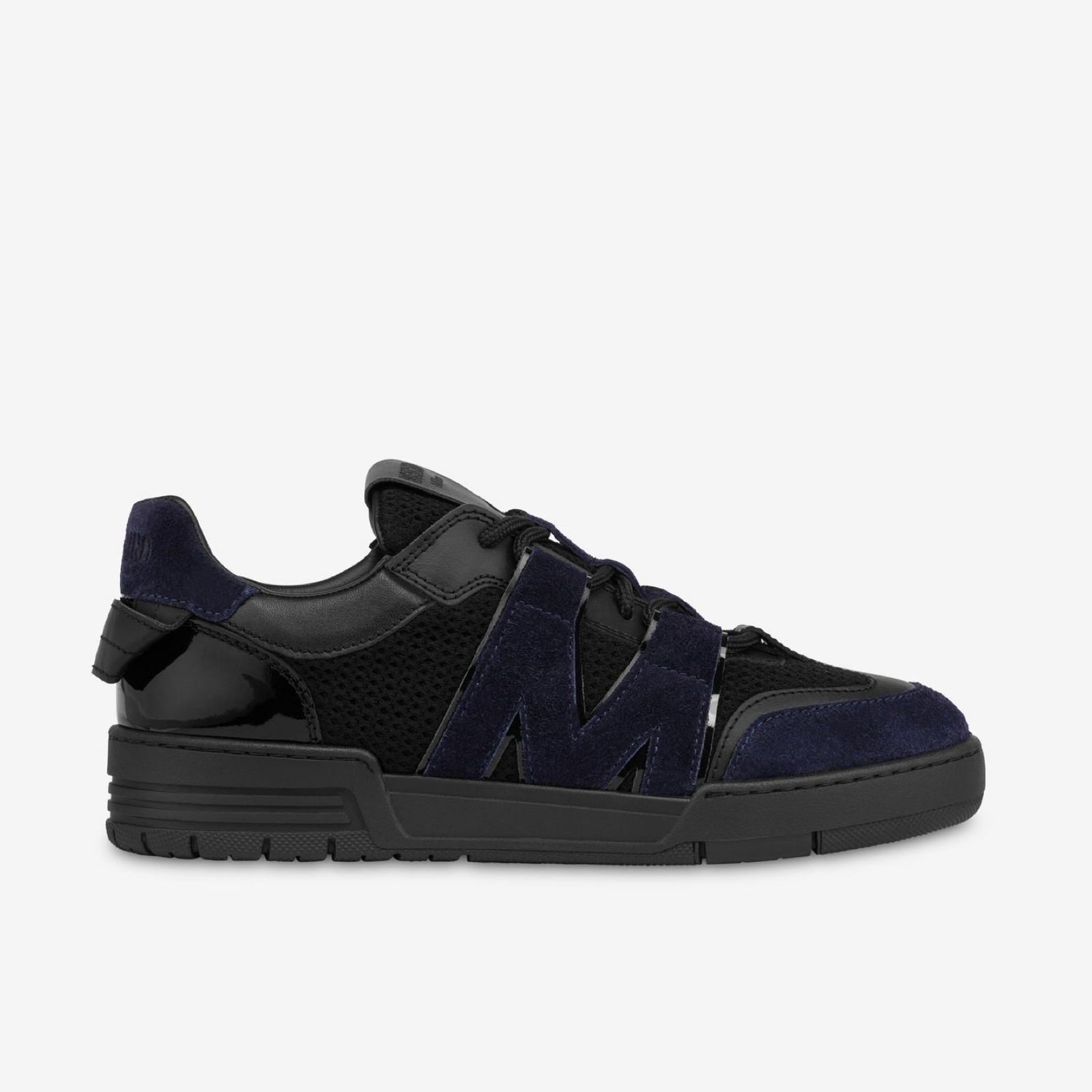 Moschino Leather and Mesh Men Sneakers MB15224G0N252MUGH1 00A Lateral View
