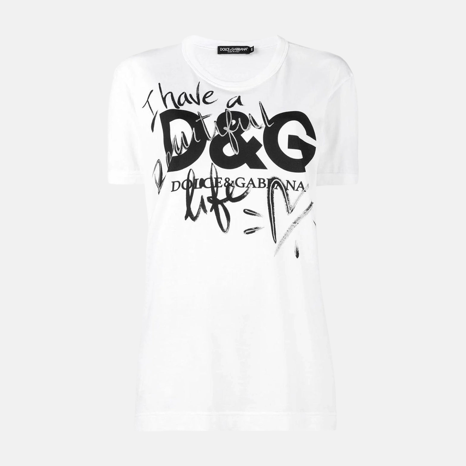 Дамска бяла тениска Dolce & Gabbana Logo Print  Women T-shirt