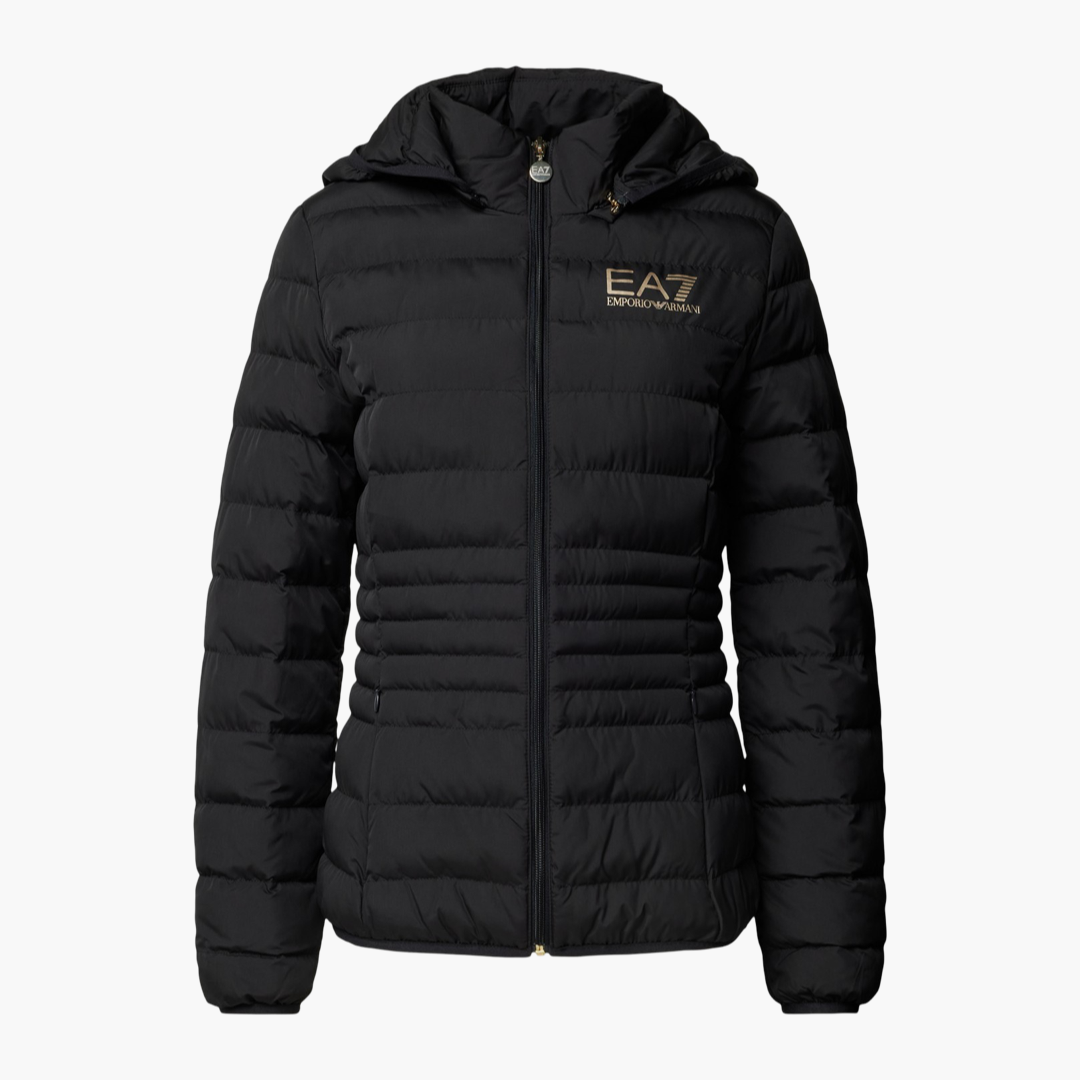 Дамско черно пухено яке EA7 Emporio Armani 8NTB23 TNF8Z