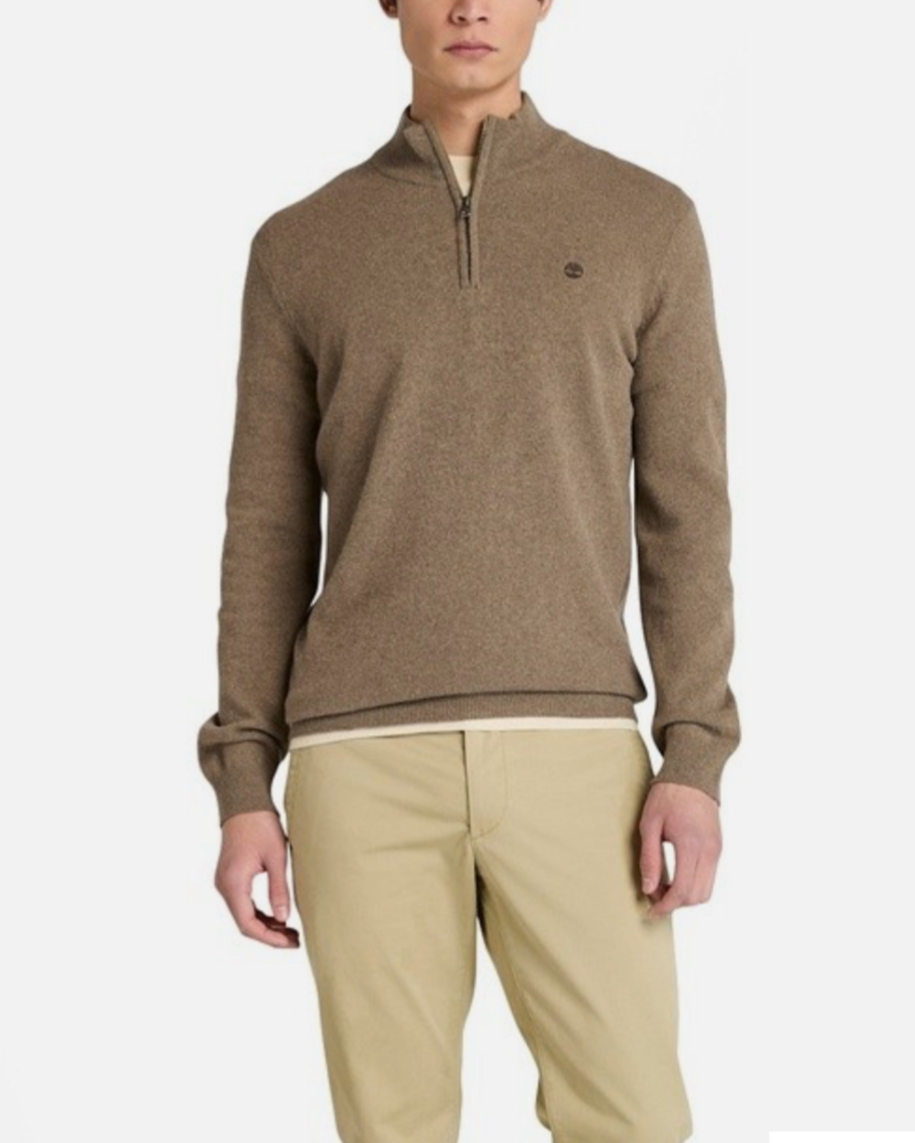 Мъжки пуловер с цип Men’s Jaffrey Lambswool 1/4 Zip Sweater TB0A2C5WBK0 Beige lifestyle view