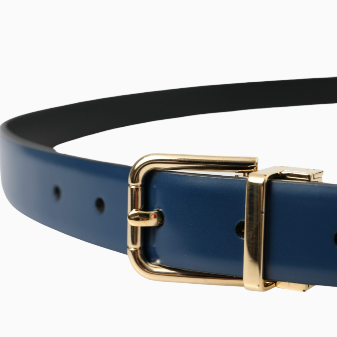 Мъжки син колан DOLCE & GABBANA
Blue Calf Leather Gold Metal Buckle Belt