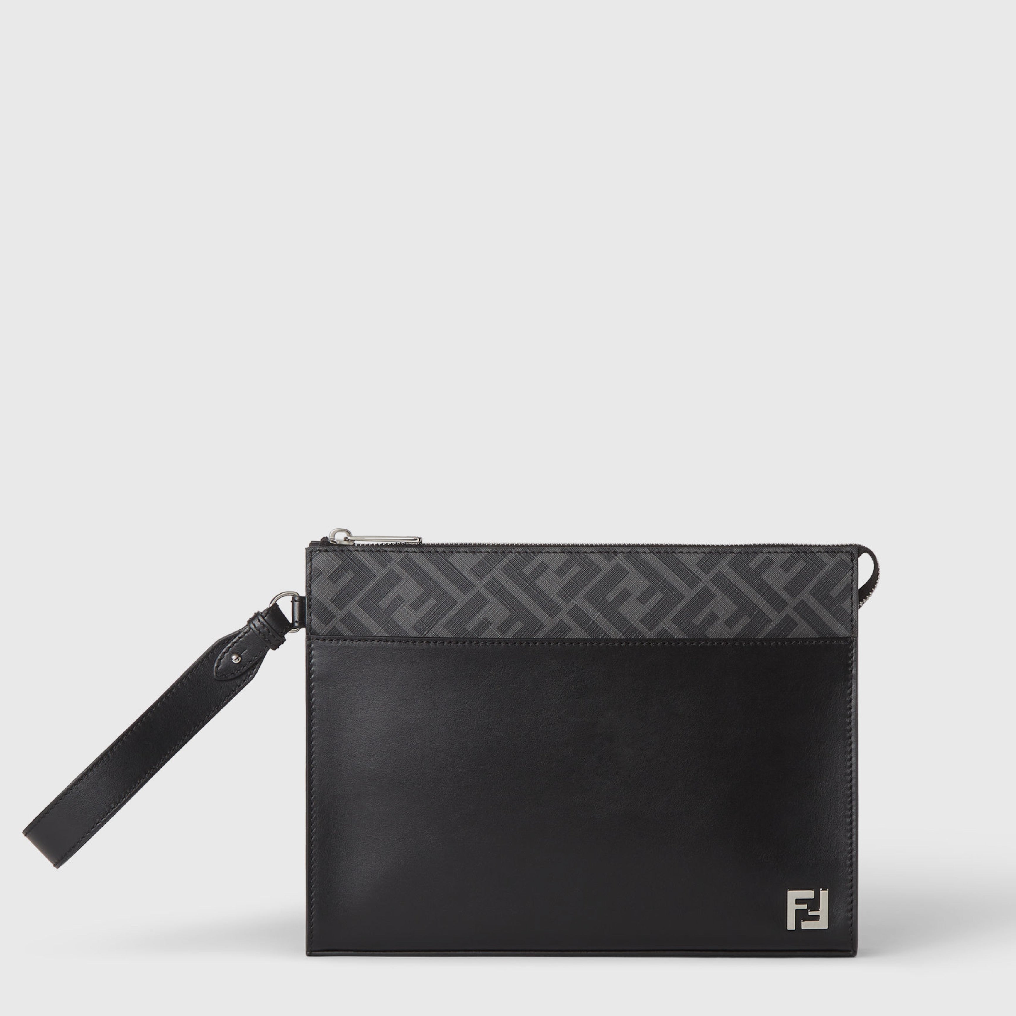 Мъжка клъч чанта Men’s FF Squared Clutch bag FENDI 7VA491AJF0F0GXN Black front view