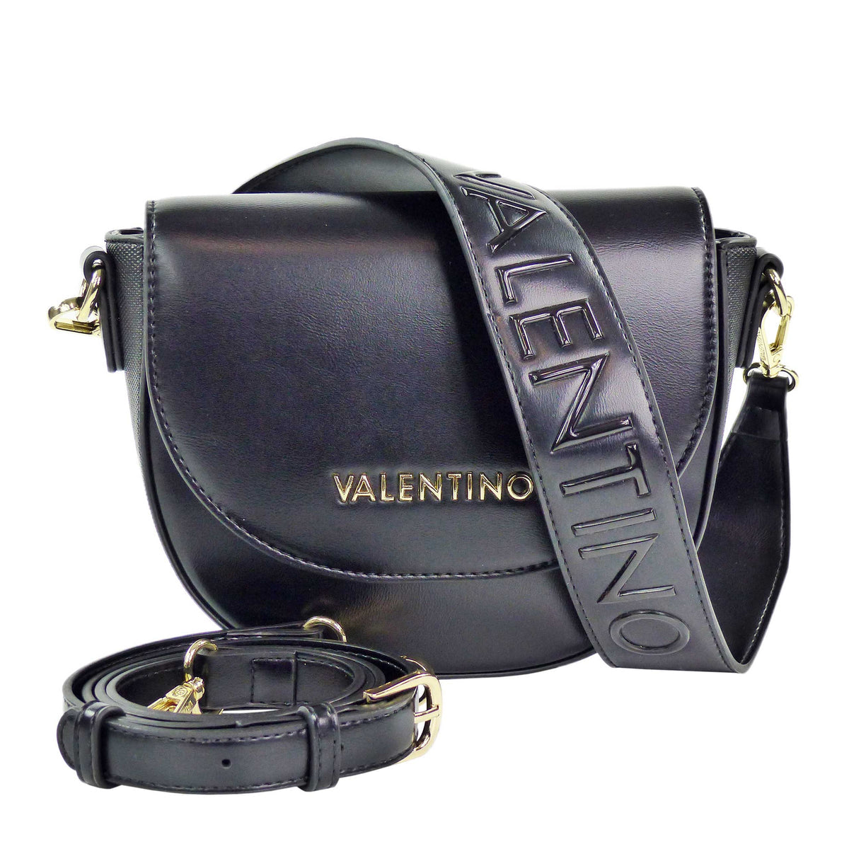 Дамска чанта Women’s shoulder bag Valentino Sylvia Re VBS8UN09 black front
view