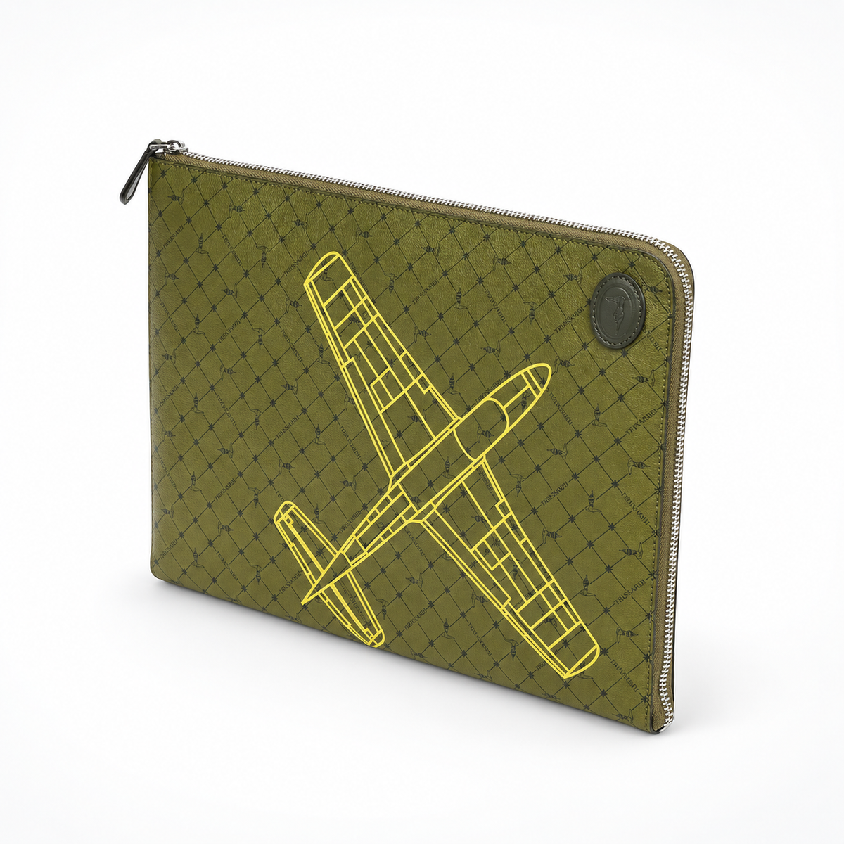 Клъч чанта Men’s clutch bag Trussardi Airplane Yellow angled view