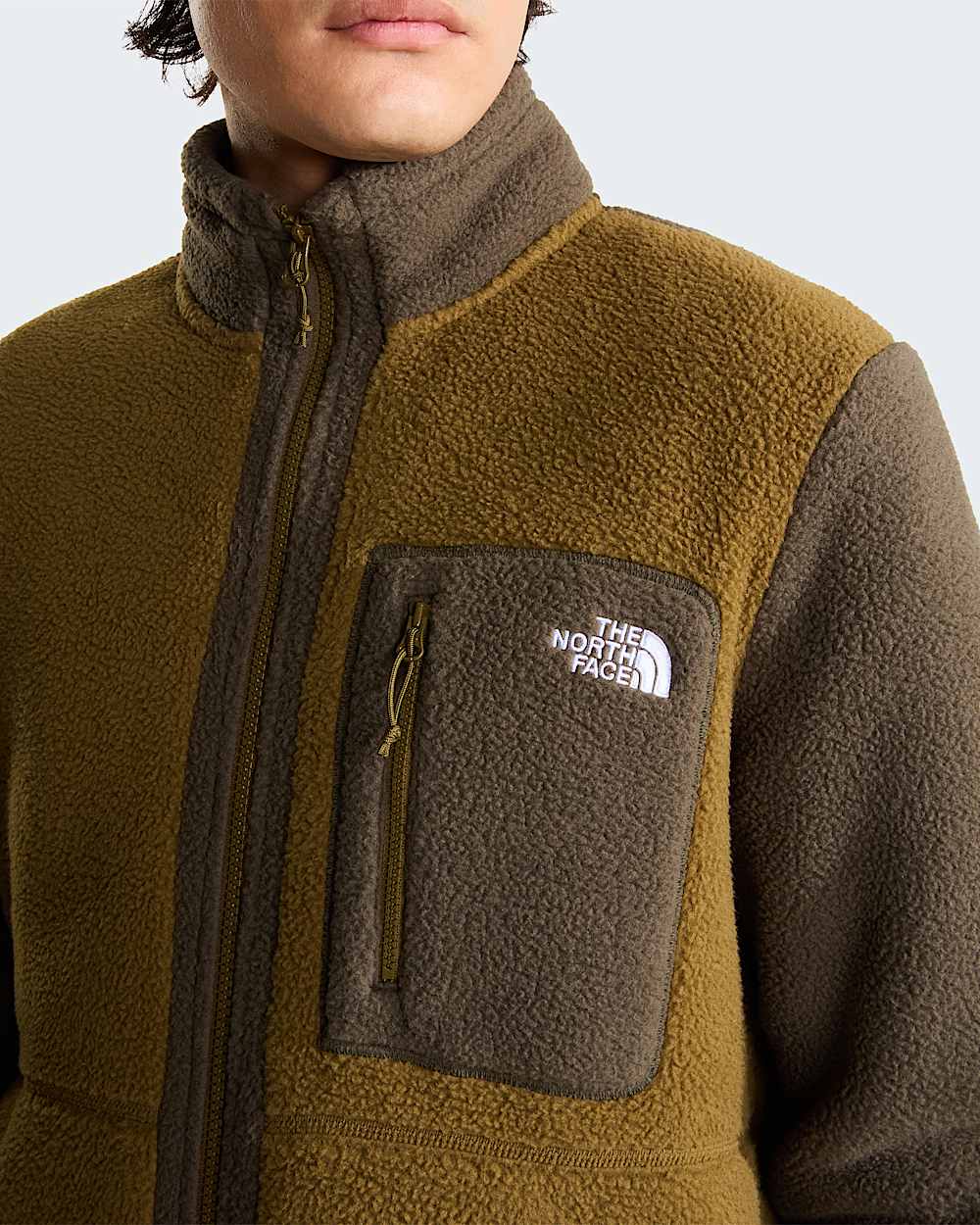 Men’s fleece sweatshirt The North Face Yumiori
NF0A883R RL2 Caraway Seed-New Taupe Green close up view