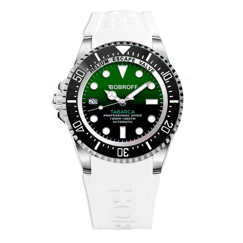 Мъжки часовник Men’s professional diver watch Bobroff Tabarca BF0002IBFSTB White front view