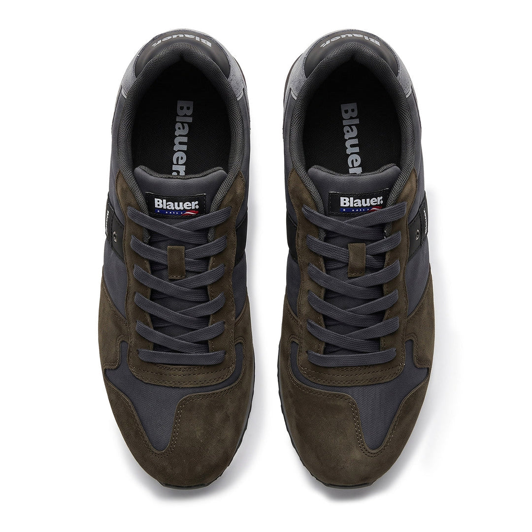 Мъжки маратонки Men’s sneakers Blauer F6QUEENS01WAX Gray / Brown top view
